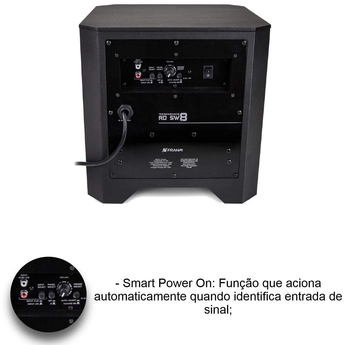 COMP Kit Som Ambiente Frahm para Loja de Conveniência até 100m² - Amplificador + Arandela + Subwoofer