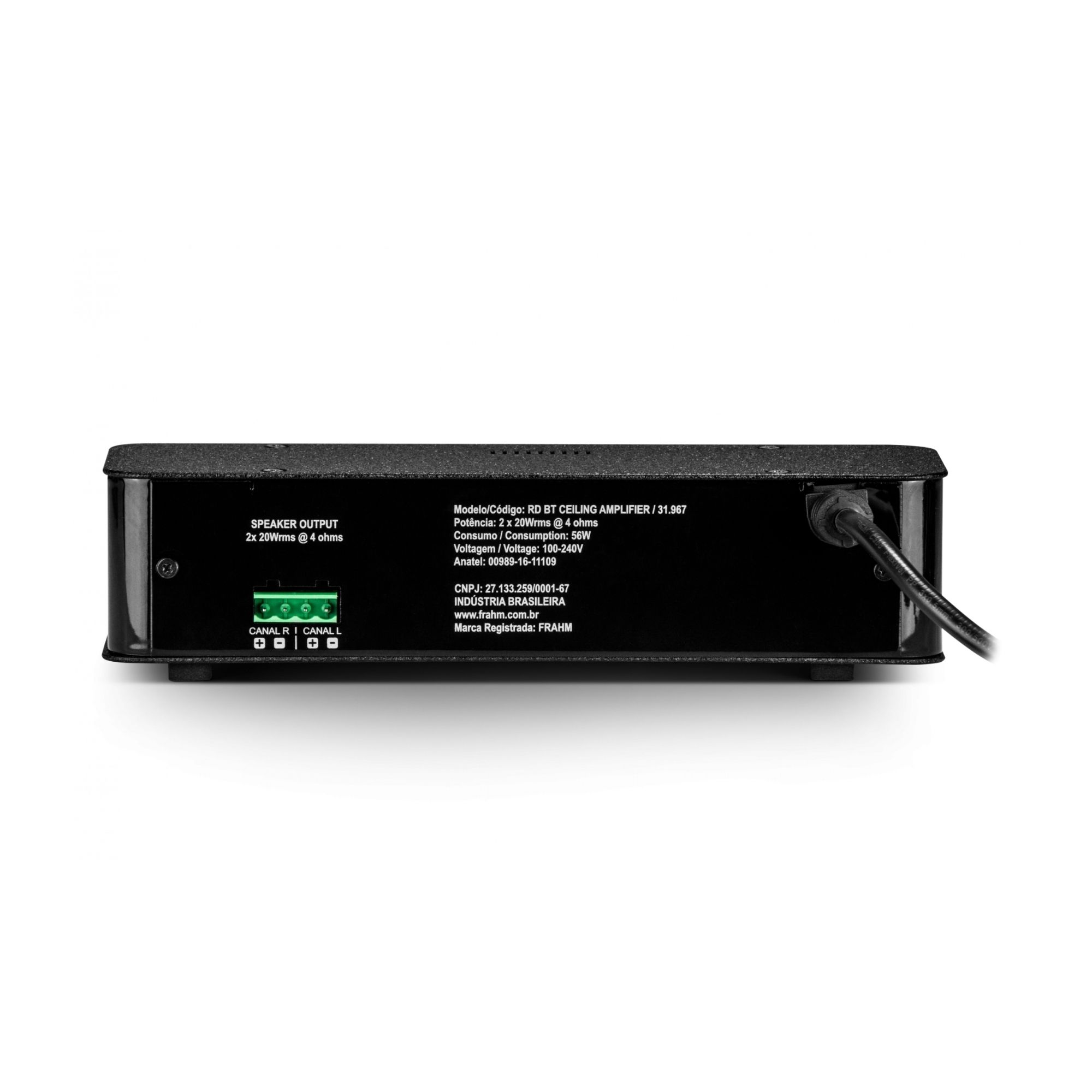 COMP Kit Som Ambiente Frahm para Hotel/Motel: Amplificador RD BT Ceiling + 2 Caixas de Embutir 6" 70W