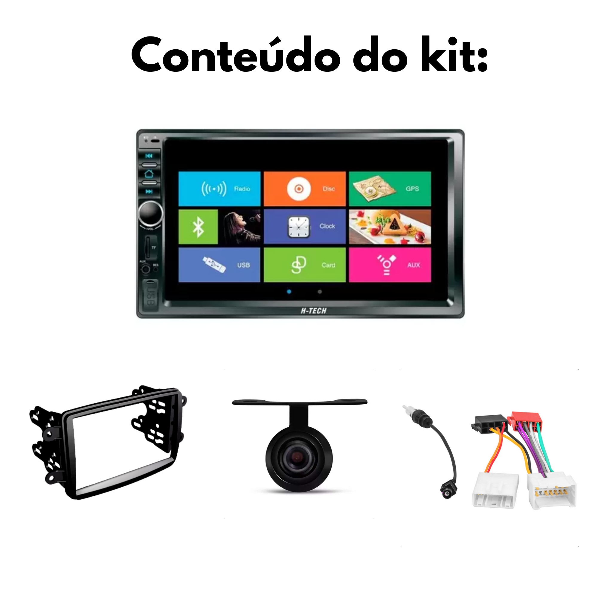 COMP Central Multimídia MP5 Kwid 2017 a 2026 Android/IOS/Bluetooth/USB + Moldura + Câmera de Ré
