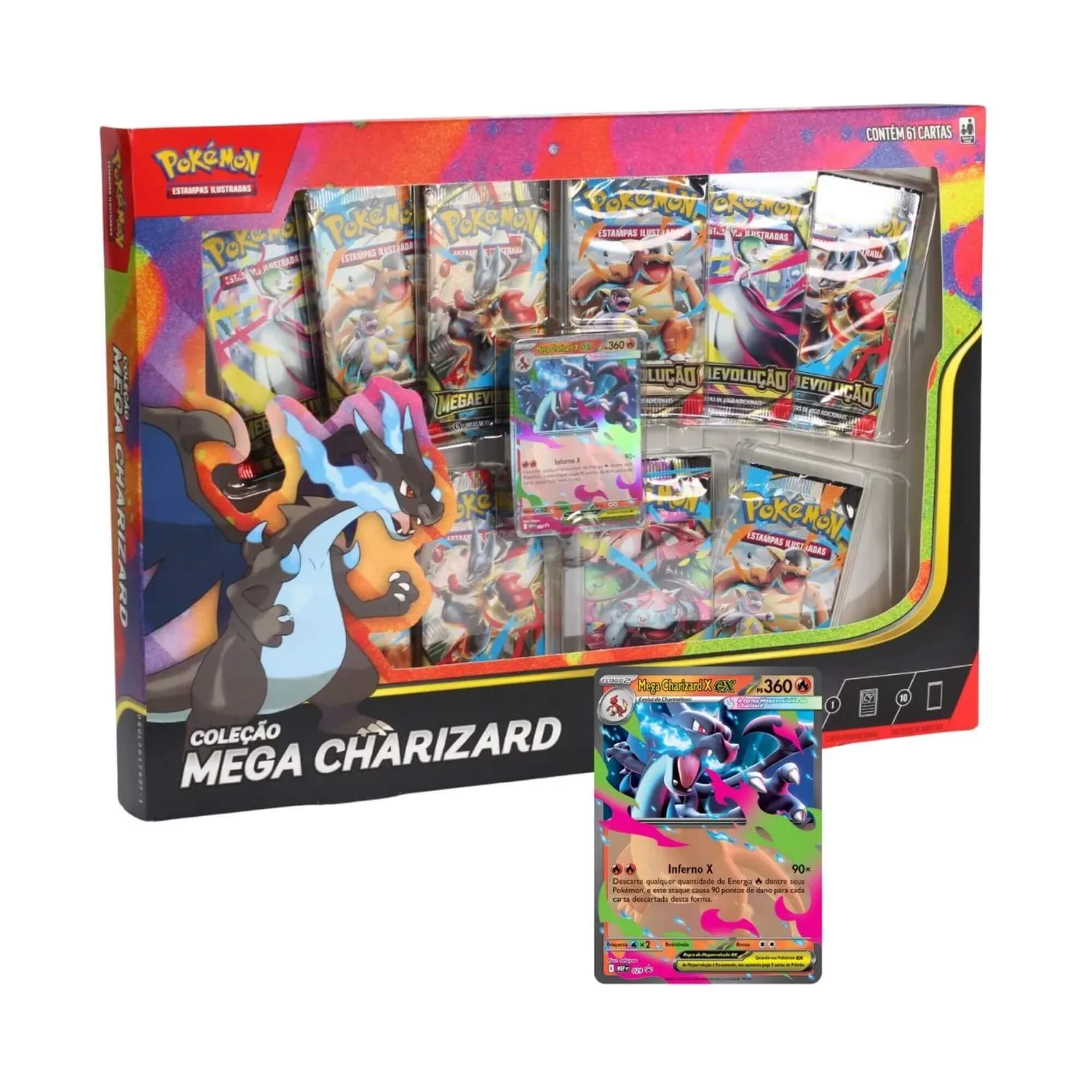 Par de Boxes Pokémon Coleção Mega Charizard X e Y Certificado FSC Copag - 36436