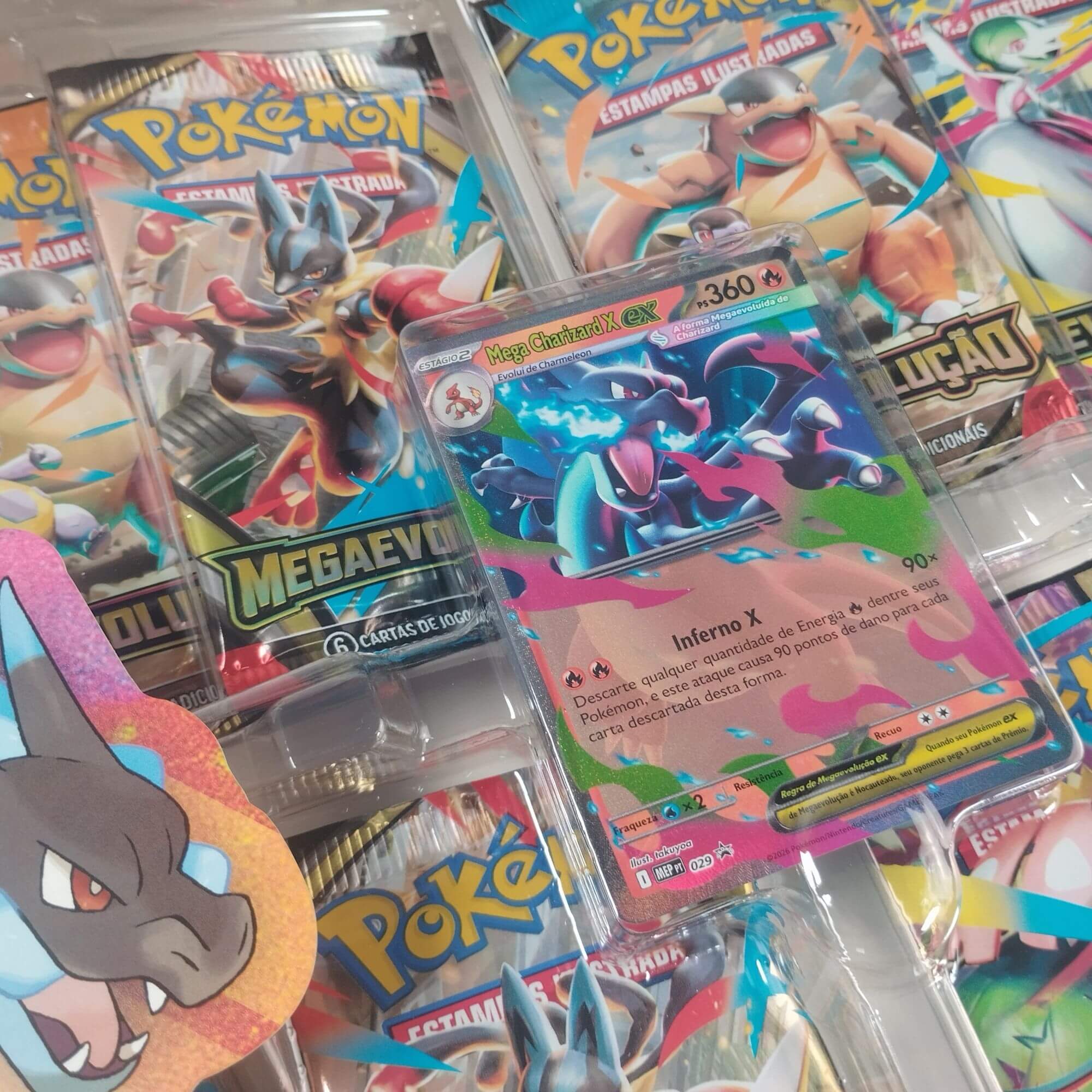 Par de Boxes Pokémon Coleção Mega Charizard X e Y Certificado FSC Copag - 36436