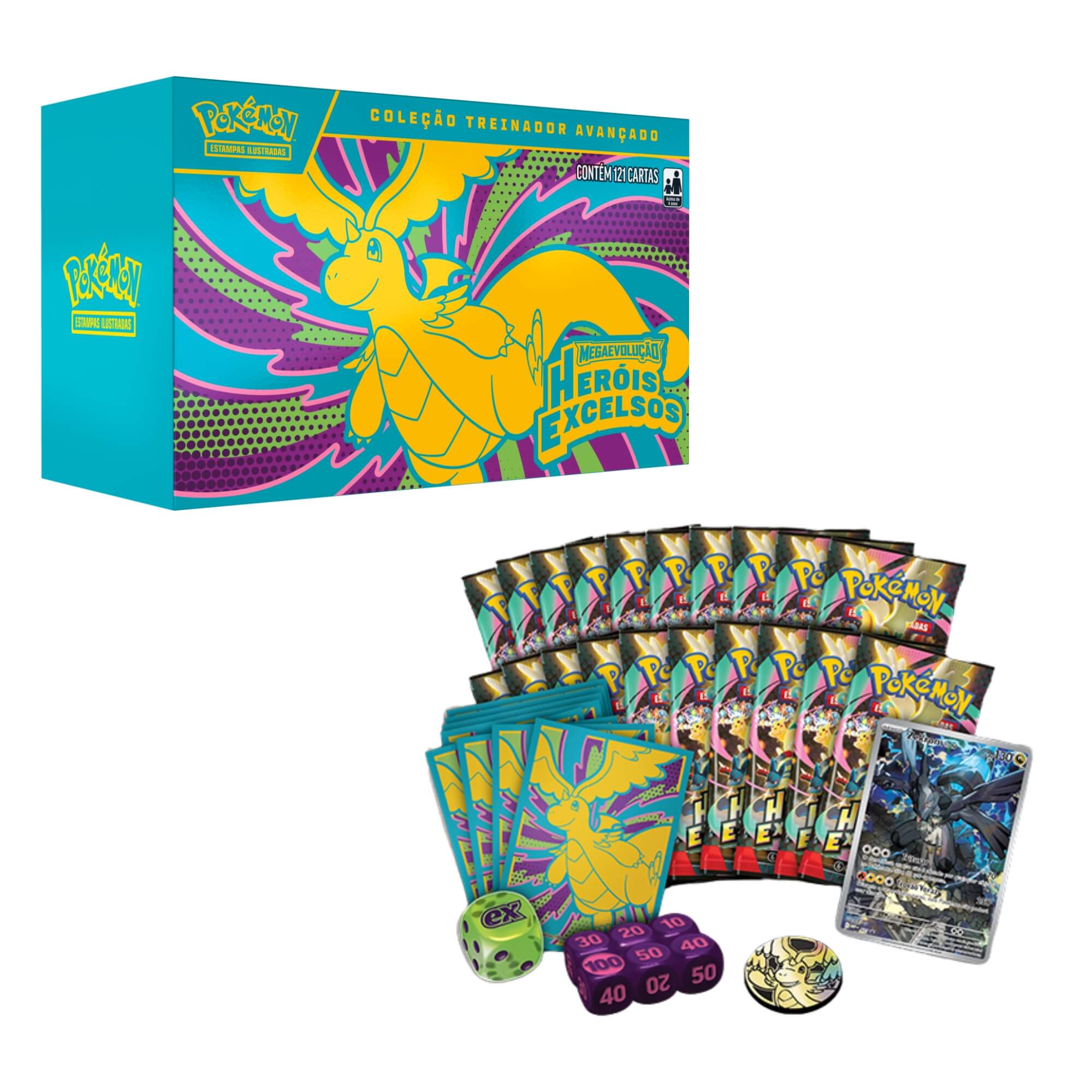 Box Pokémon Treinador Avançado de Megaevolução Me02.5 Heróis Excelsos Copag - 36444