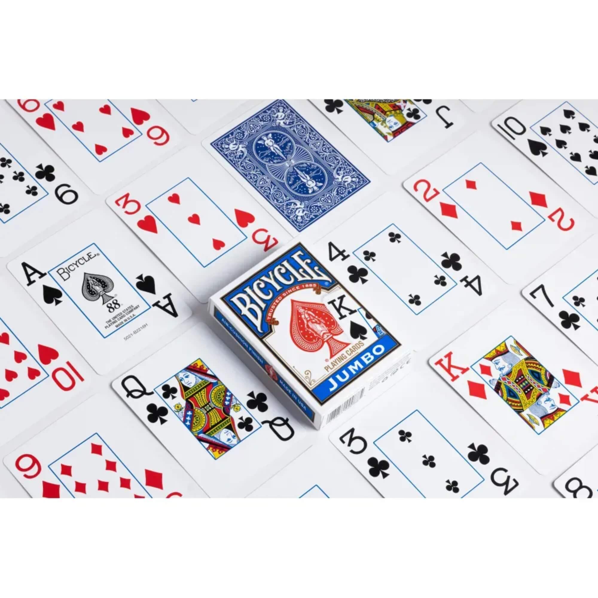 Baralho Bicycle Jumbo Index Azul com 52 Cartas + 2 Curingas Copag - 83546