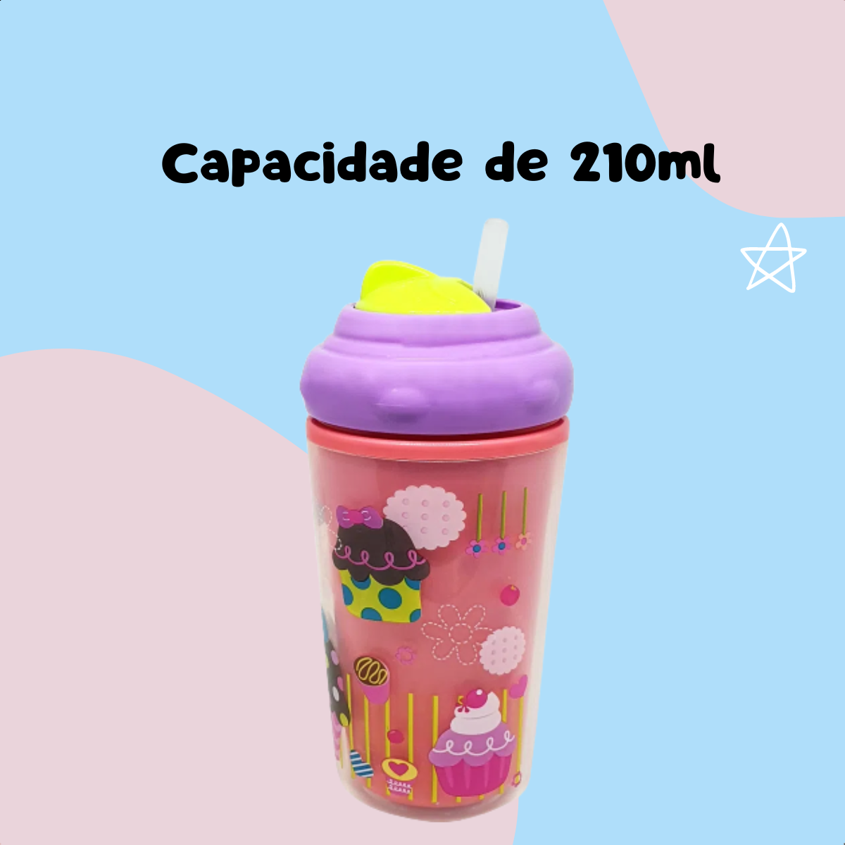 COMP Kit para Passeio Lancheira + Copo Térmico com Canudo Maternidade Bebê