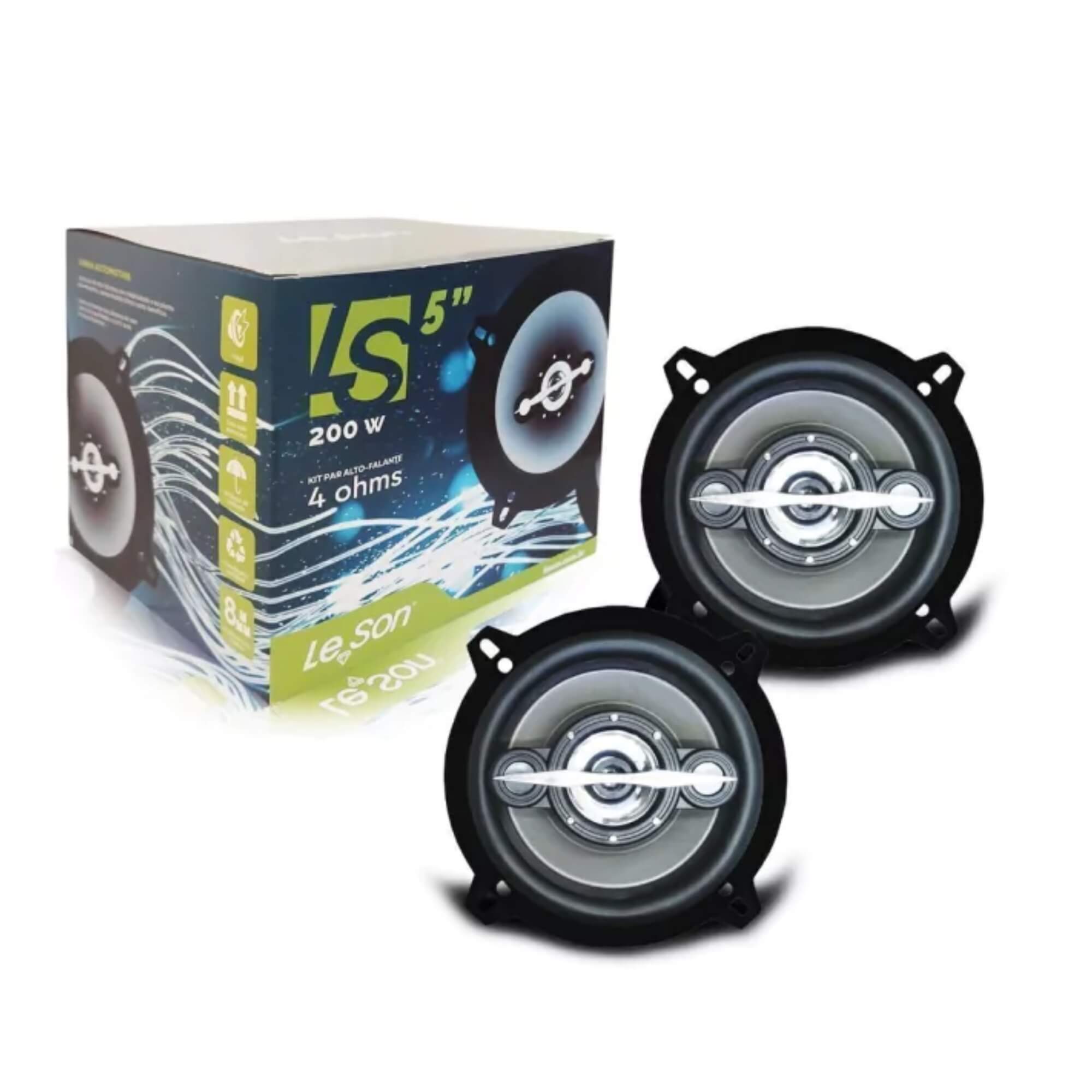 COMP Kit 2 Pares de Alto Falantes 5" Polegadas Quadriaxial LS5 200W 4Ohms