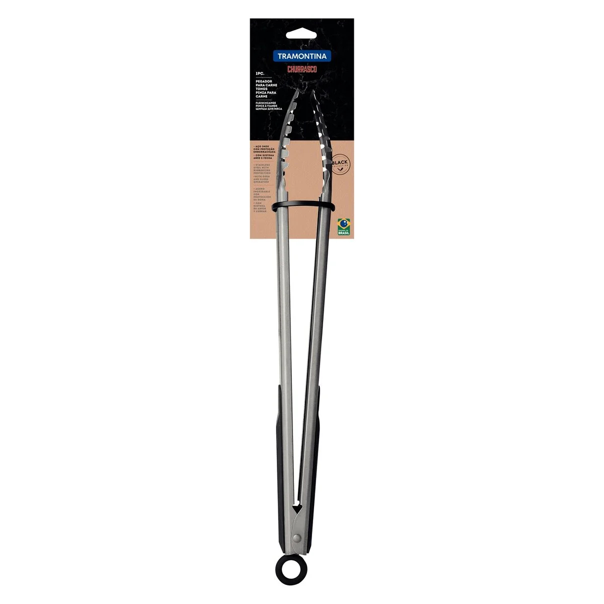 COMP Kit Churrasco Tramontina para Grill - Pegador de Carne + Garfo Trinchante