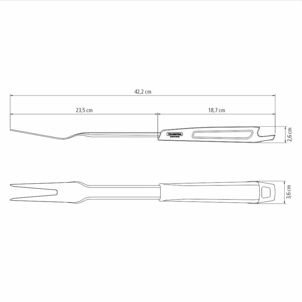 COMP Kit Churrasco Tramontina para Grill - Pegador de Carne + Garfo Trinchante