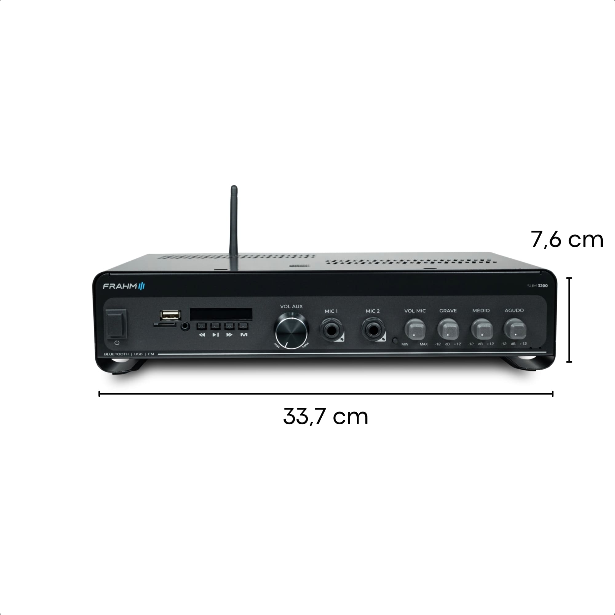 COMP Kit Som Ambiente Bluetooth Conexão Tv + 10 Caixas Frahm CS5 80 Watts Parede Preta