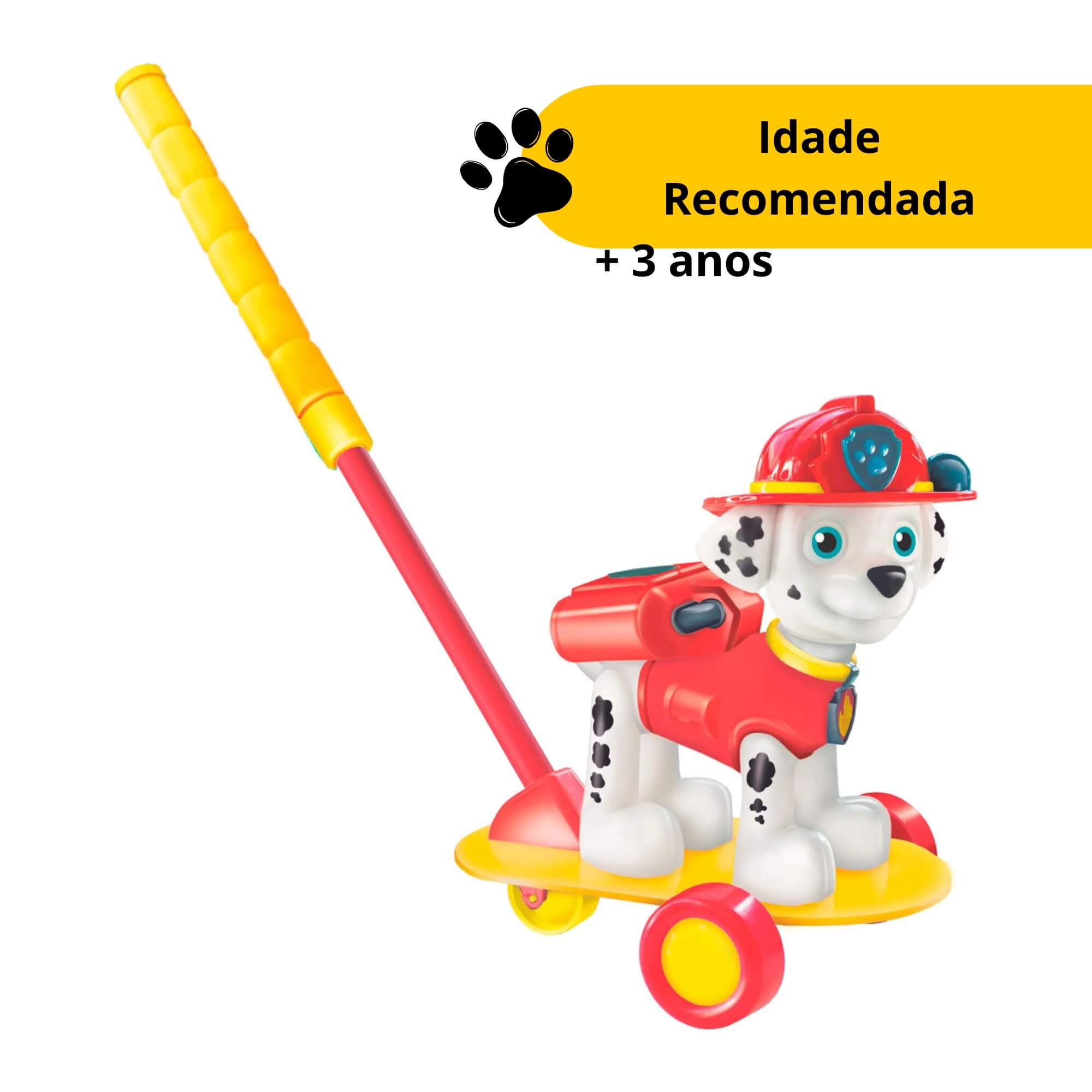 Boneco Patrulha Canina de Empurrar com Haste - Marshall Lider - 2451