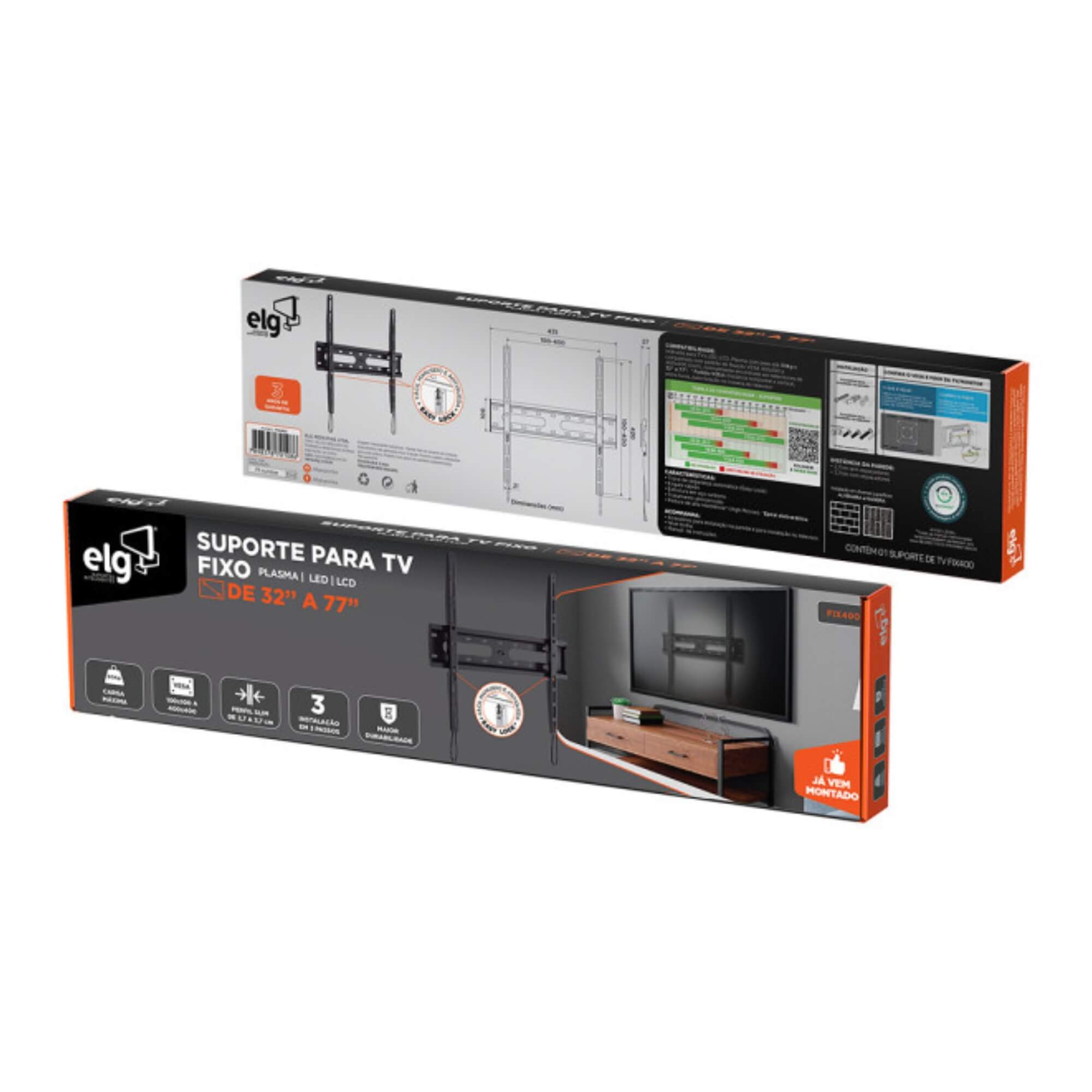 COMP Kit Suporte Fixo para Tvs de 32" a 77" + Antena Smart View