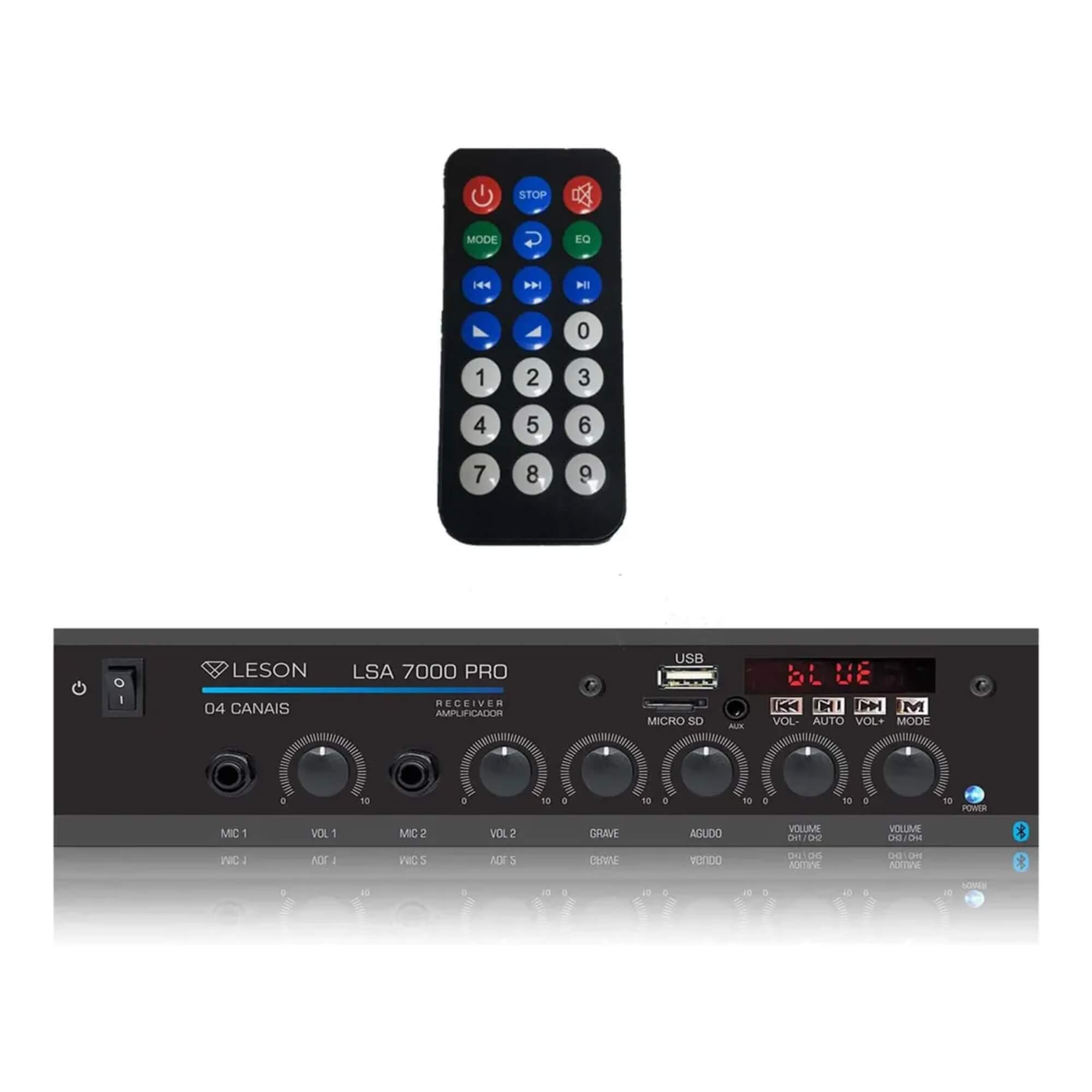 Kit Som Ambiente Receiver Pro 4 Caixas Parede 70W  PRO LESON - 2LS70XB04