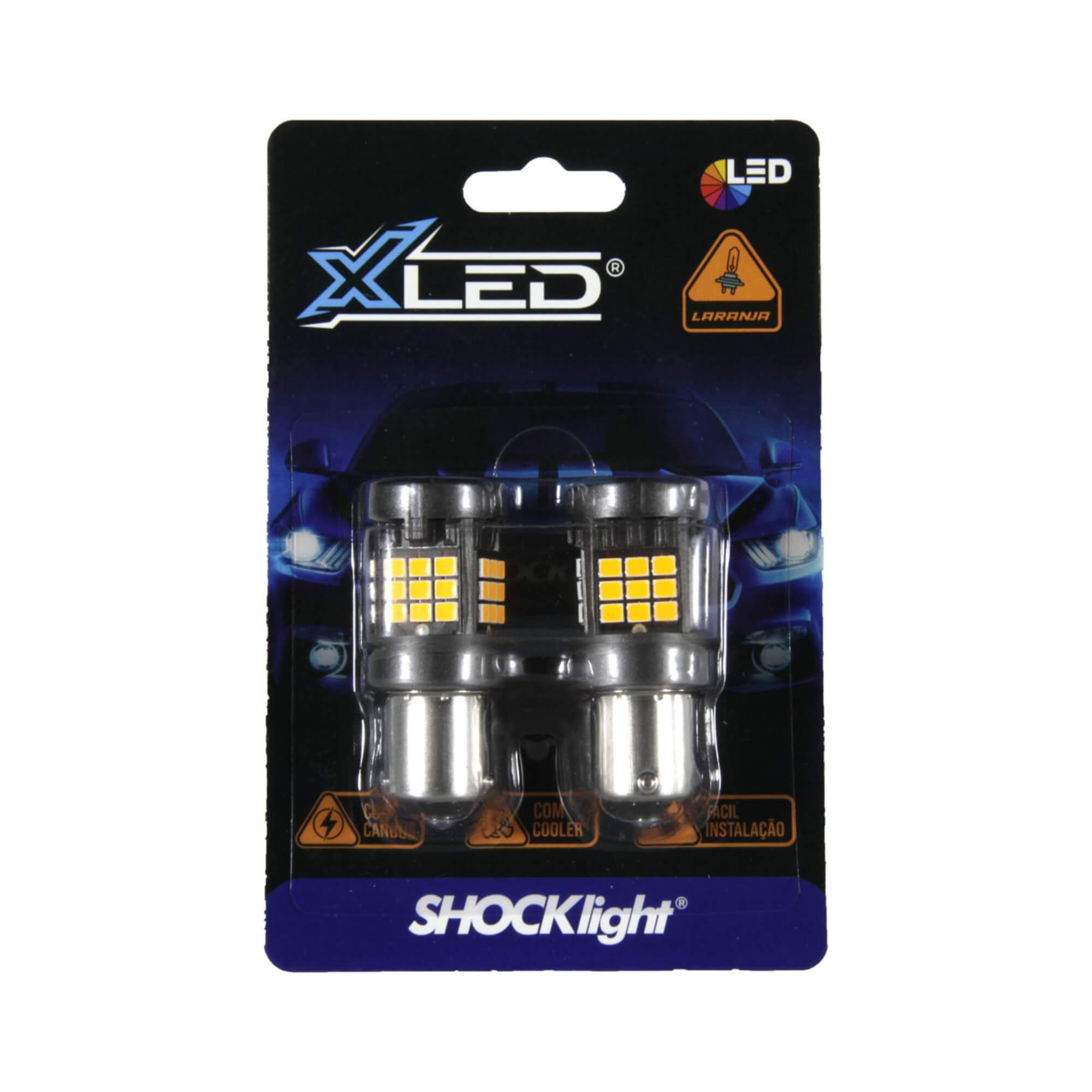 LED 1156 Canbus - 36 LEDS - 2835 1 Polo 12V Laranja Shocklight - SLL-1156CB-LR