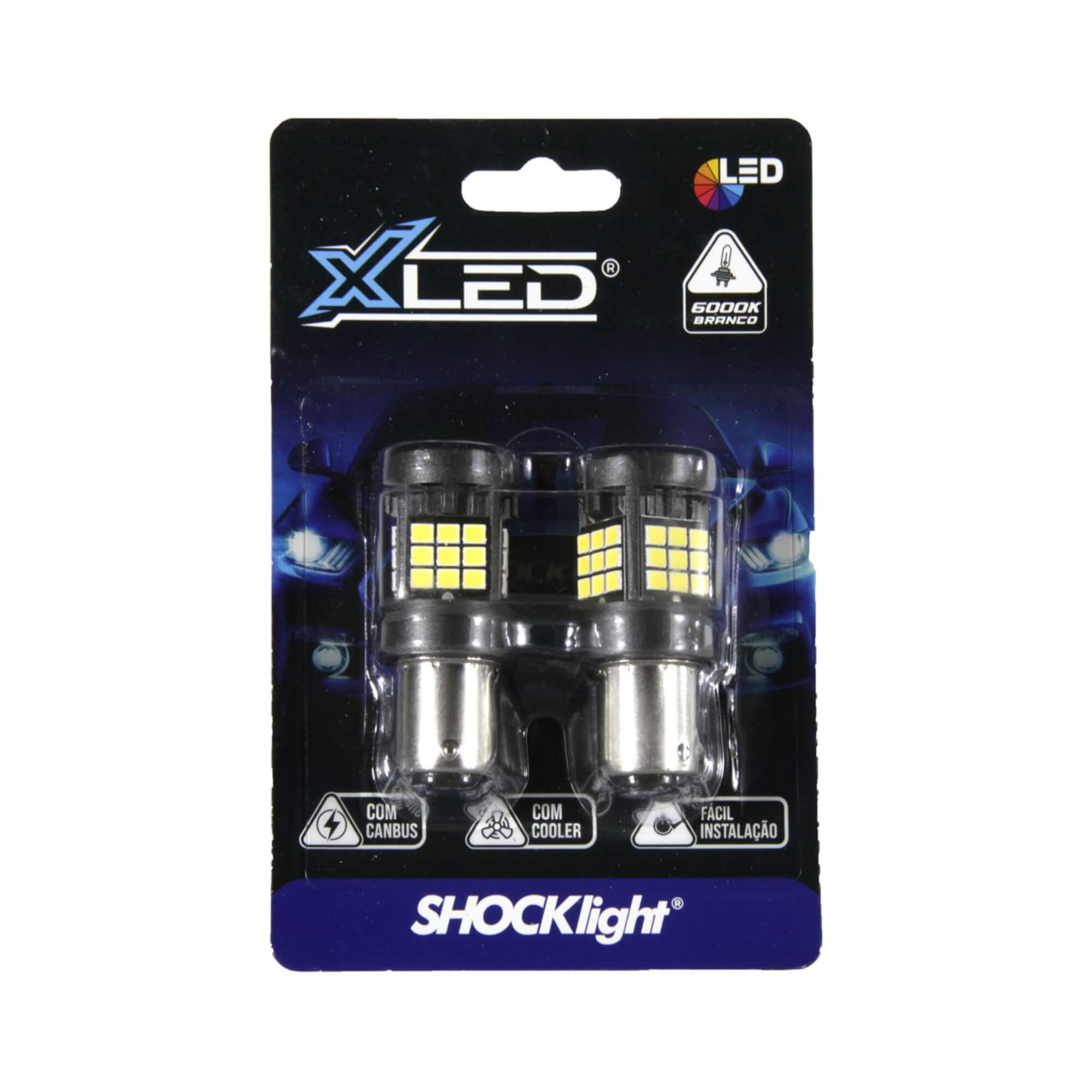 LED 1157 Canbus - 36 LEDS - 2835 2 Polos 12V Branco Shocklight - SLL-1157CB-BC