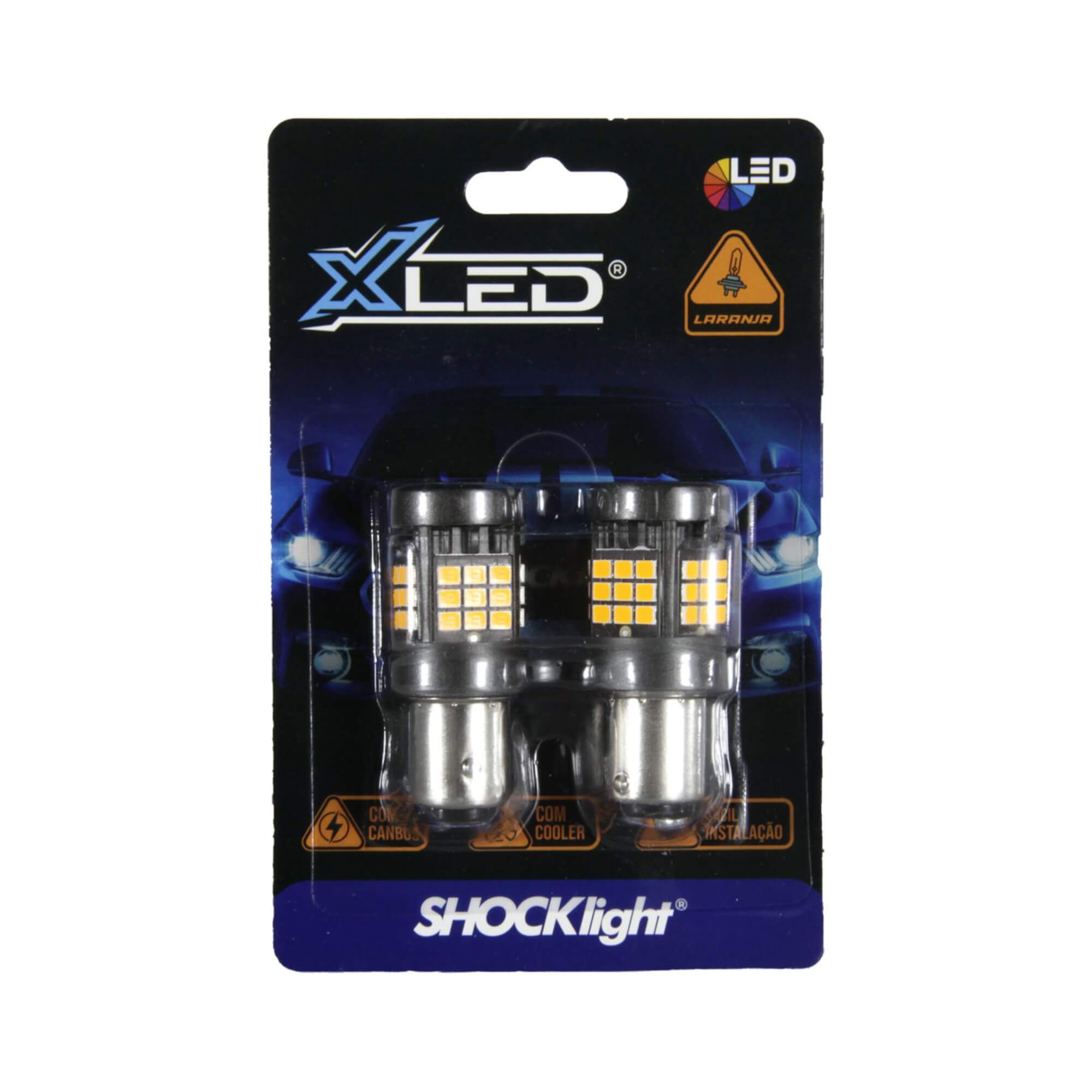 LED 1157 Canbus - 36 LEDS - 2835 2 Polos 12V Laranja Shocklight - SLL-1157CB-LR
