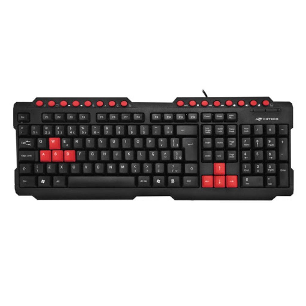 Teclado e Mouse Gamer USB ABNT2 - C3Tech GK-20BK