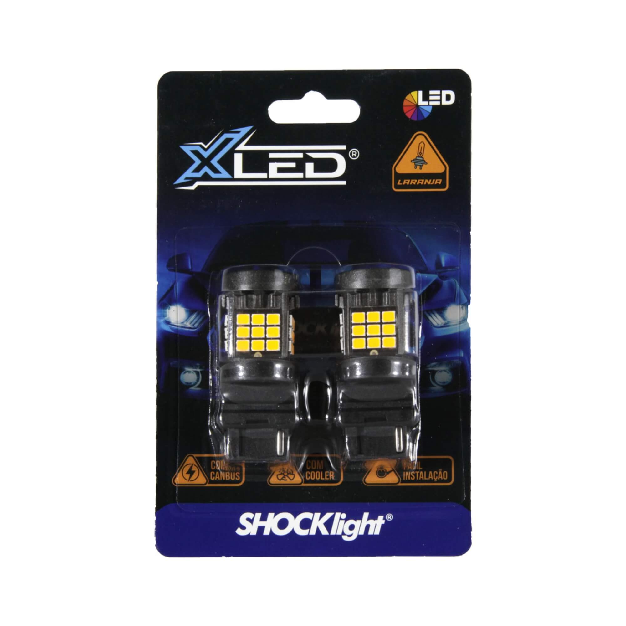 LED T25 3156 Canbus - 36 LEDS - 2835 1 Polo 12V Laranja Shocklight - SLL-3156CB-LR