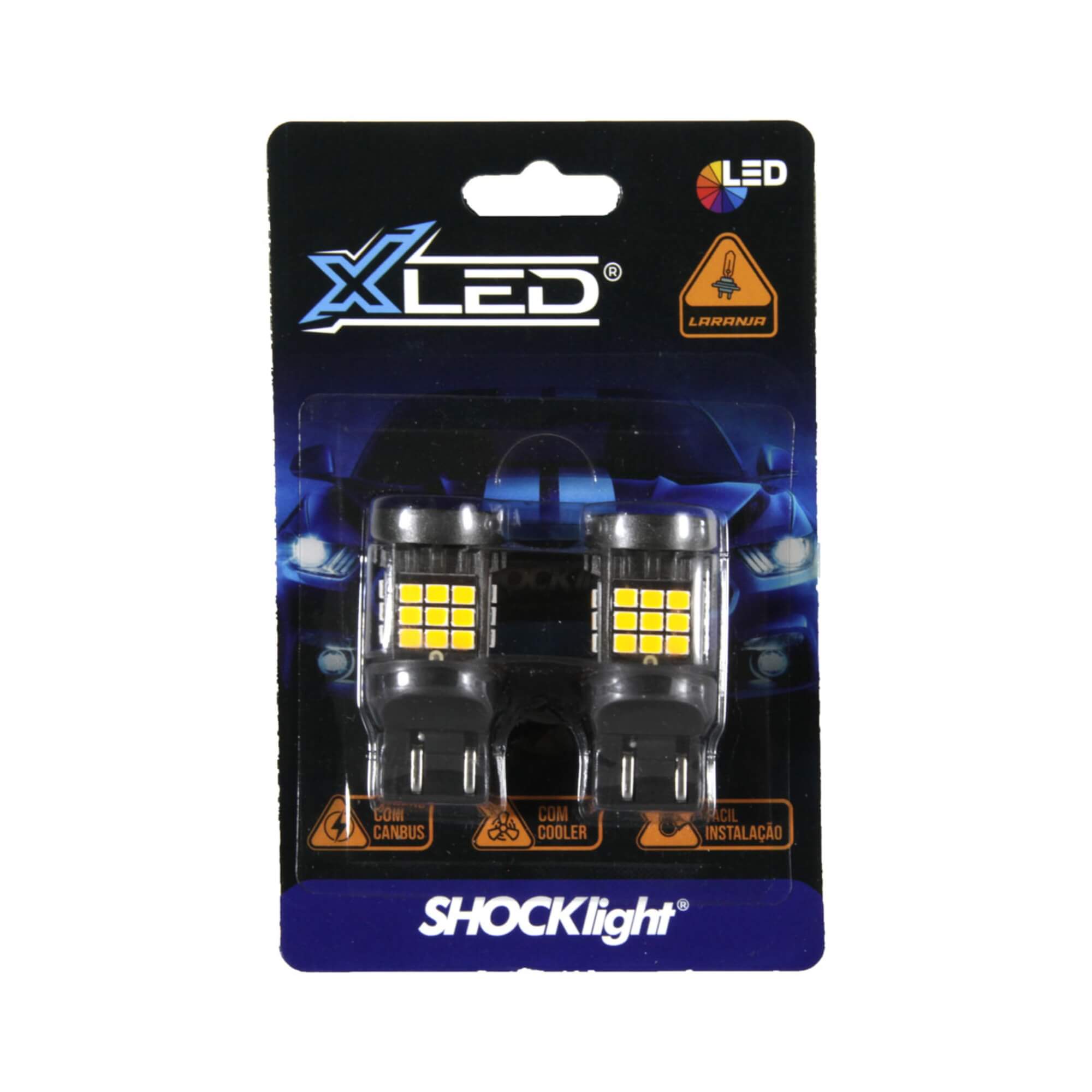 LED T20/7443 Canbus - 36 LEDS - 2835 2 Polos 12V Laranja Shocklight - SLL-7443CB-LR