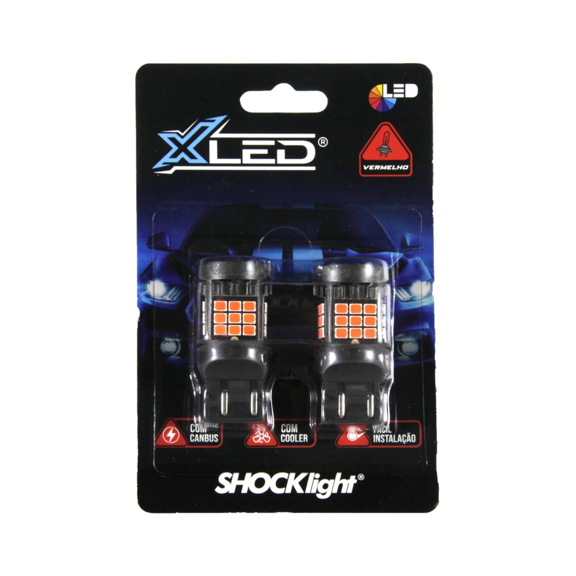 LED T20/7443 Canbus - 36 LEDS - 2835 2 Polos 12V Vermelho Shocklight - SLL-7443CB-VM