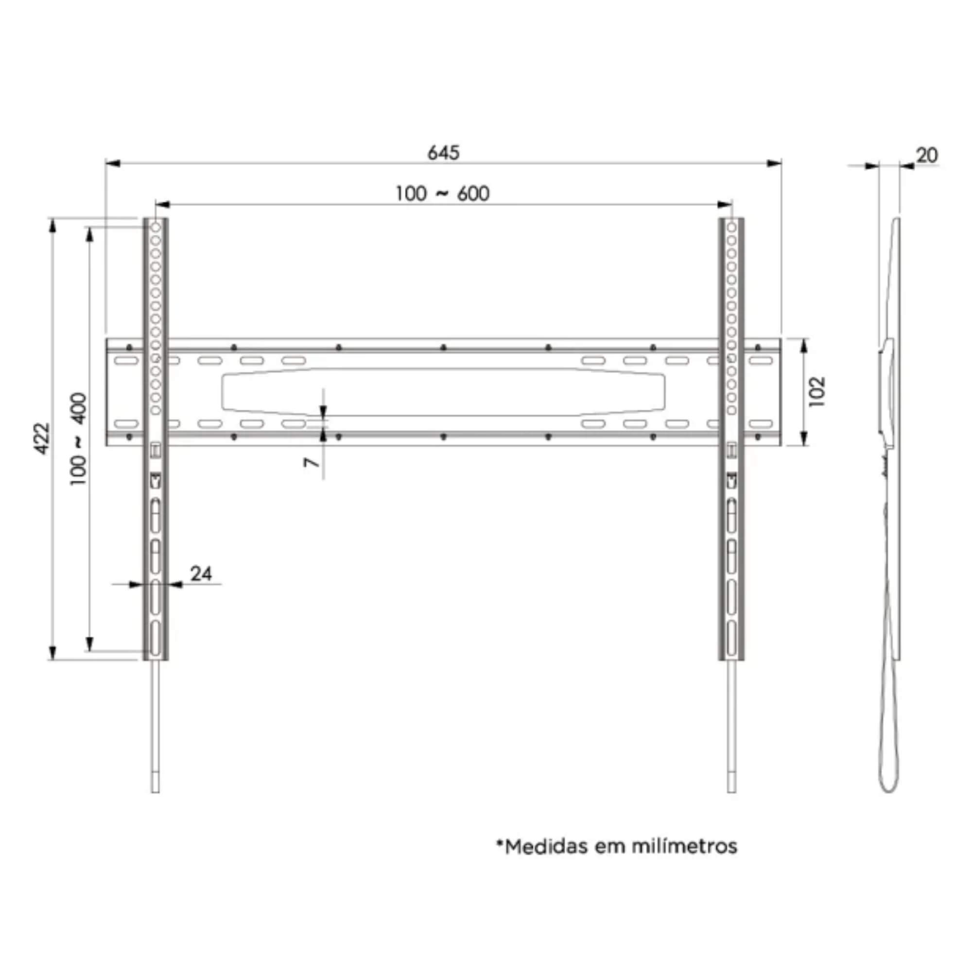 COMP Antena Smart View + Suporte Fixo para Tvs de 42" a 86" ELG