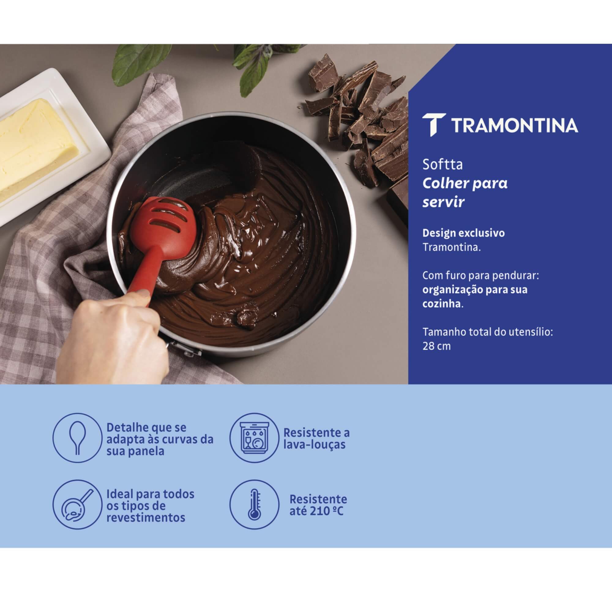 COMP Kit Utensílios de Cozinha Silicone Softta Vermelho Tramontina