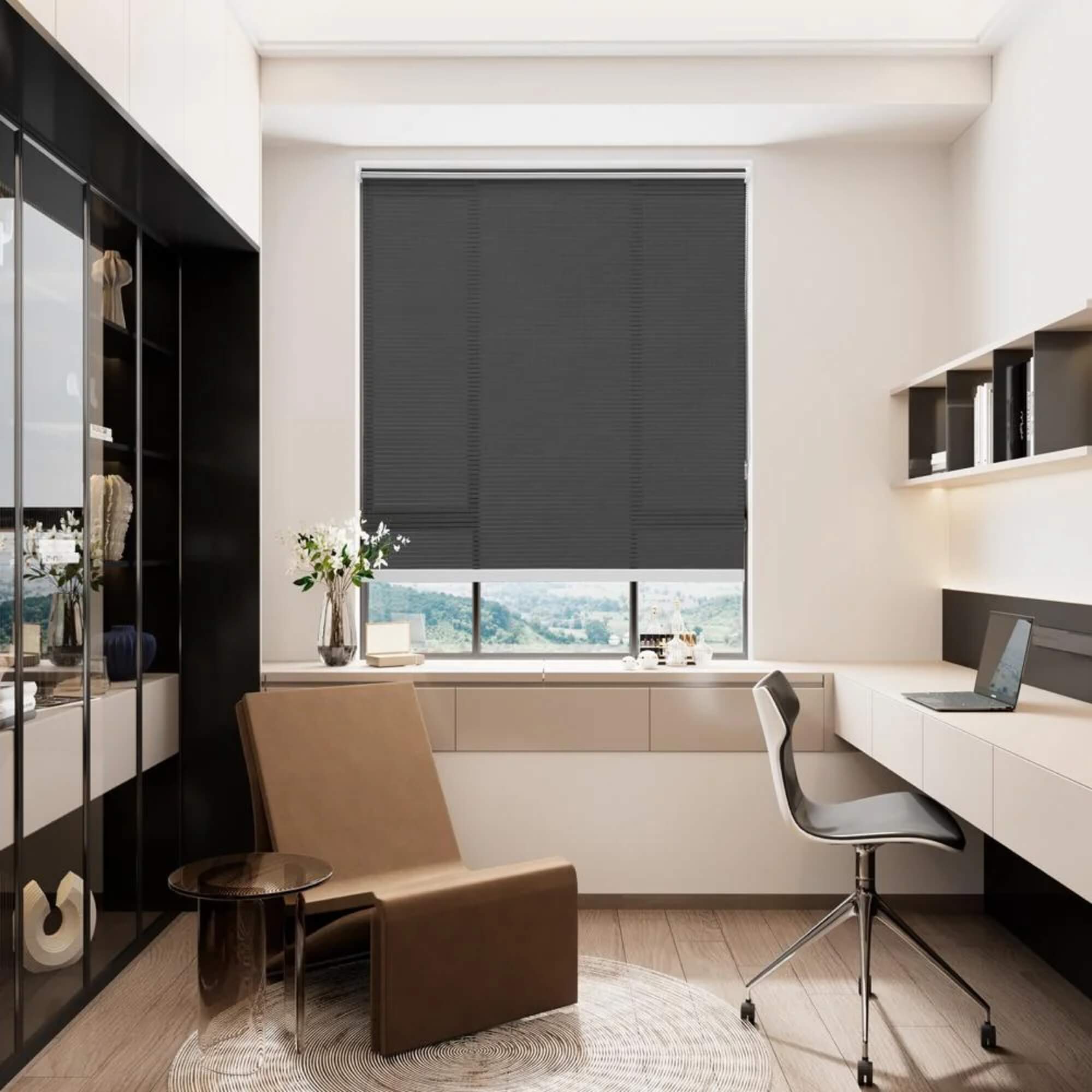 Persiana Corta Luz Noblesse 140X160 Preta Conthey Evolux - N2306186D