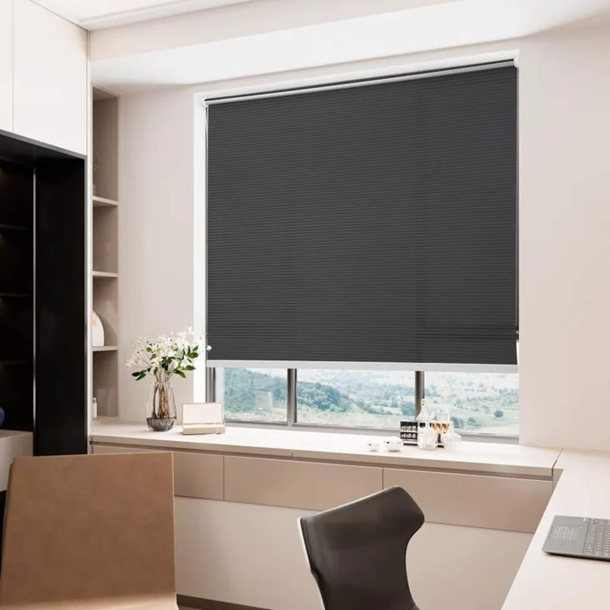 Persiana Corta Luz Noblesse 160x160 Preta Conthey Evolux - N2306187D