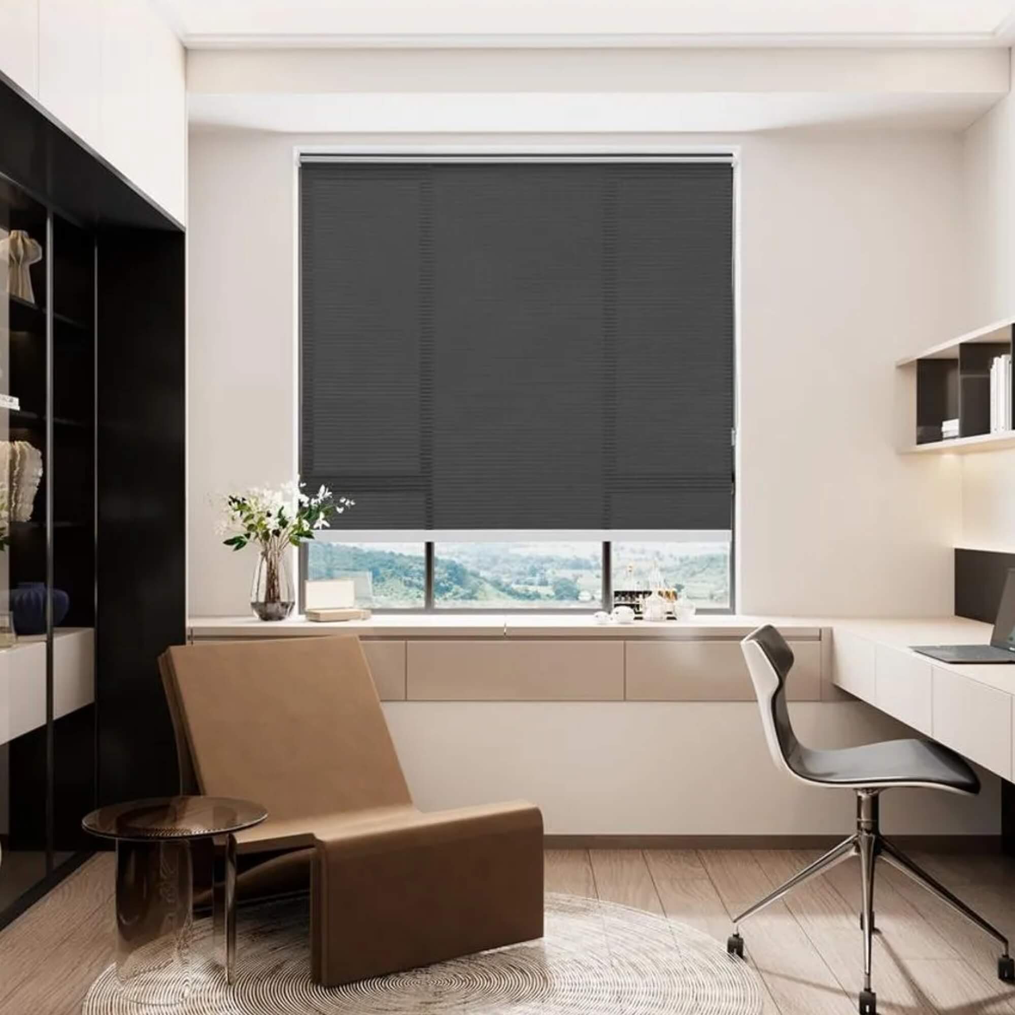 Persiana Corta Luz Noblesse 160x160 Preta Conthey Evolux - N2306187D
