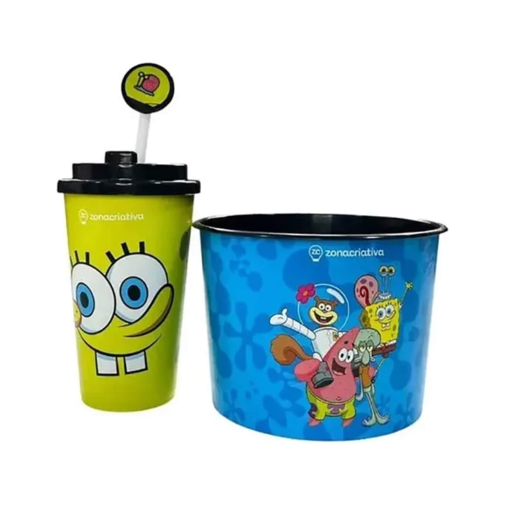Kit Almofada Pipoca Infantil Bob Esponja Zona Criativa - 10065180