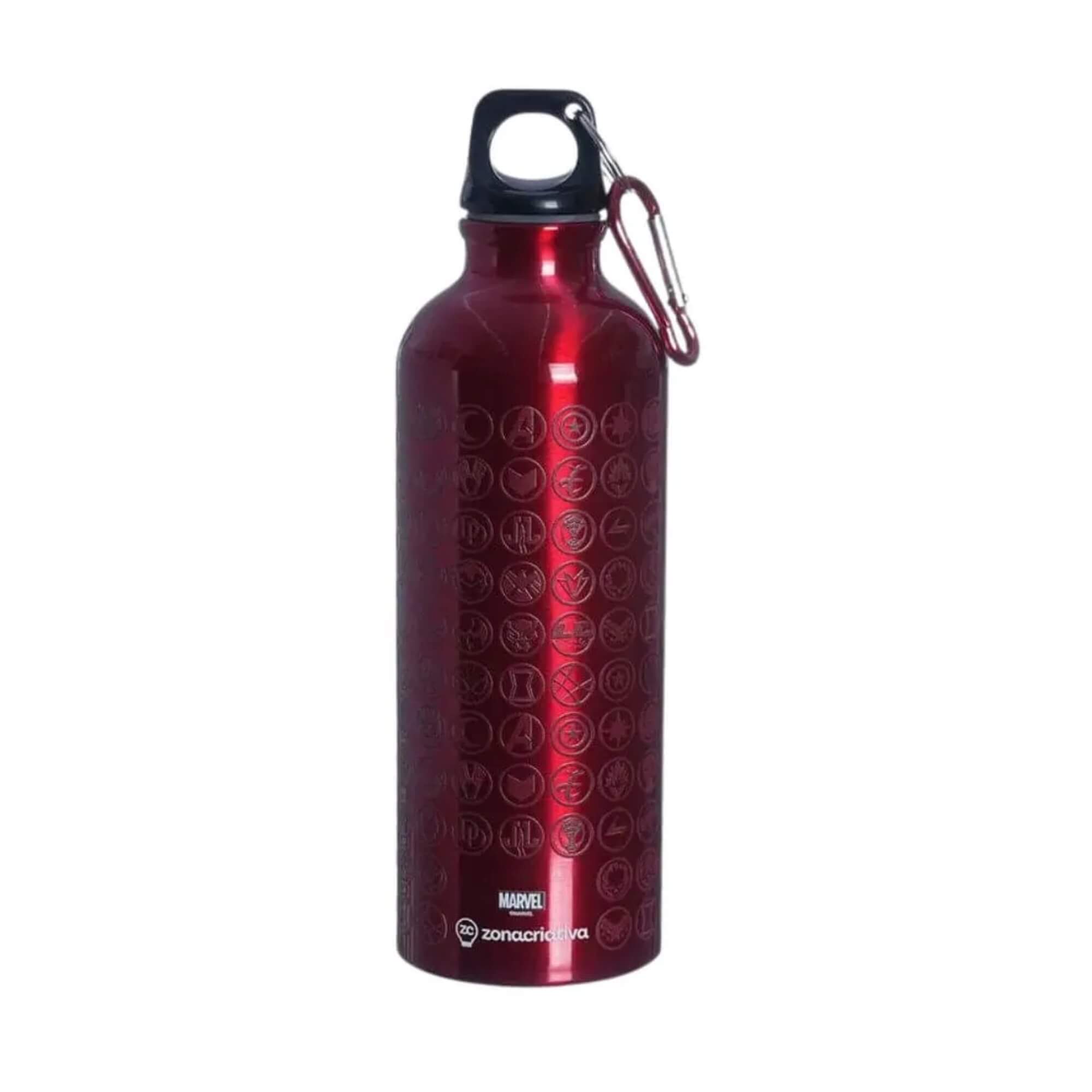 Garrafa de Alumínio 500ml com Mosquetão Marvel Zona Criativa - 10073298
