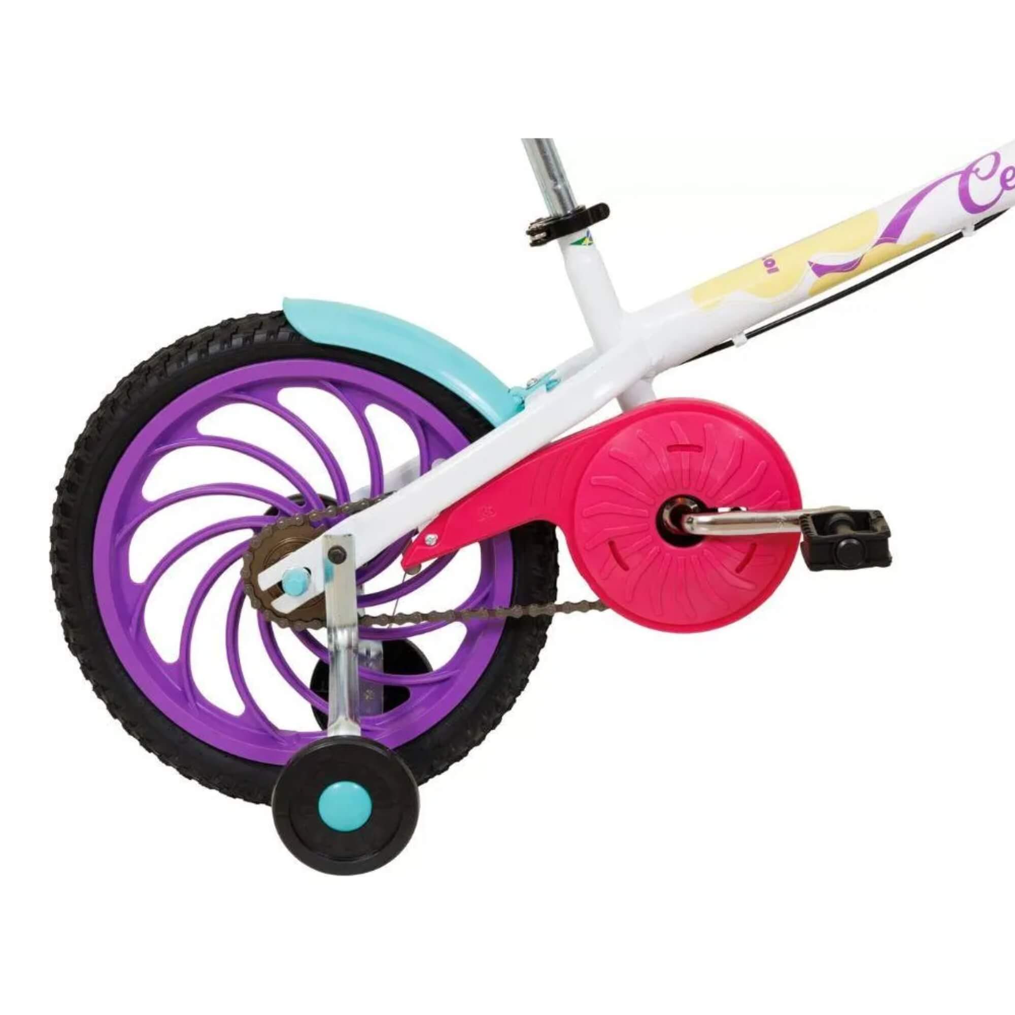 Bicicleta Infantil Ceci Aro 16 A25 com Rodinhas Branca Caloi - 005255.19005
