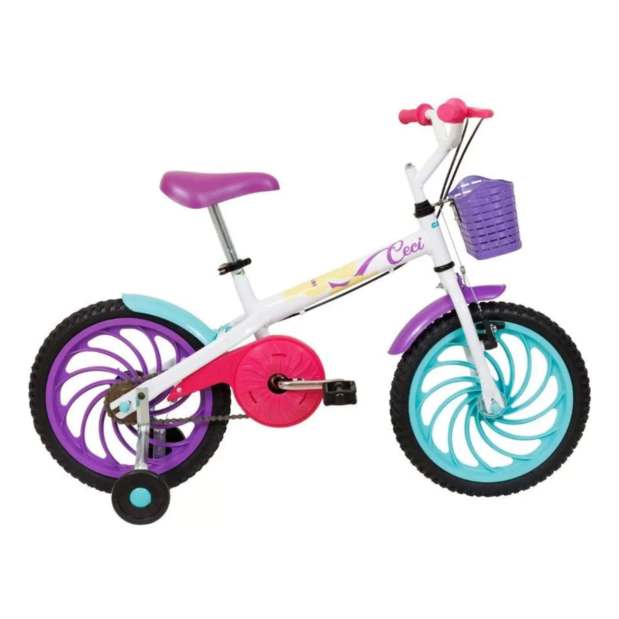 Bicicleta Infantil Ceci Aro 16 A25 com Rodinhas Branca Caloi - 005255.19005