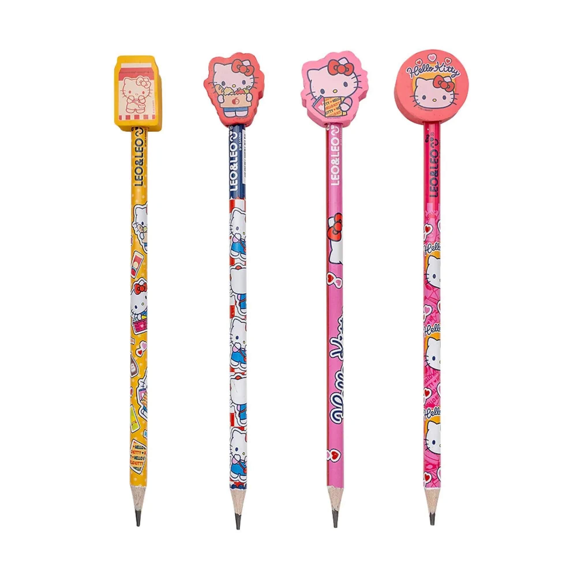 COMP Kit Lápis com Borracha + Apontador com Depósito Hello Kitty