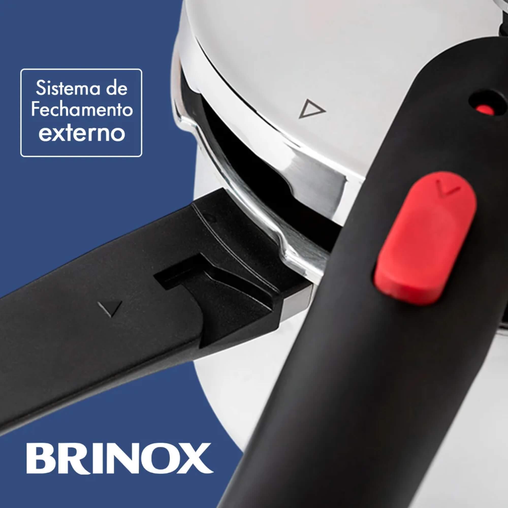 Panela de Pressão Ultra em Aço Inox 6 Litros Ø 22x17 cm Brinox - 4935/101