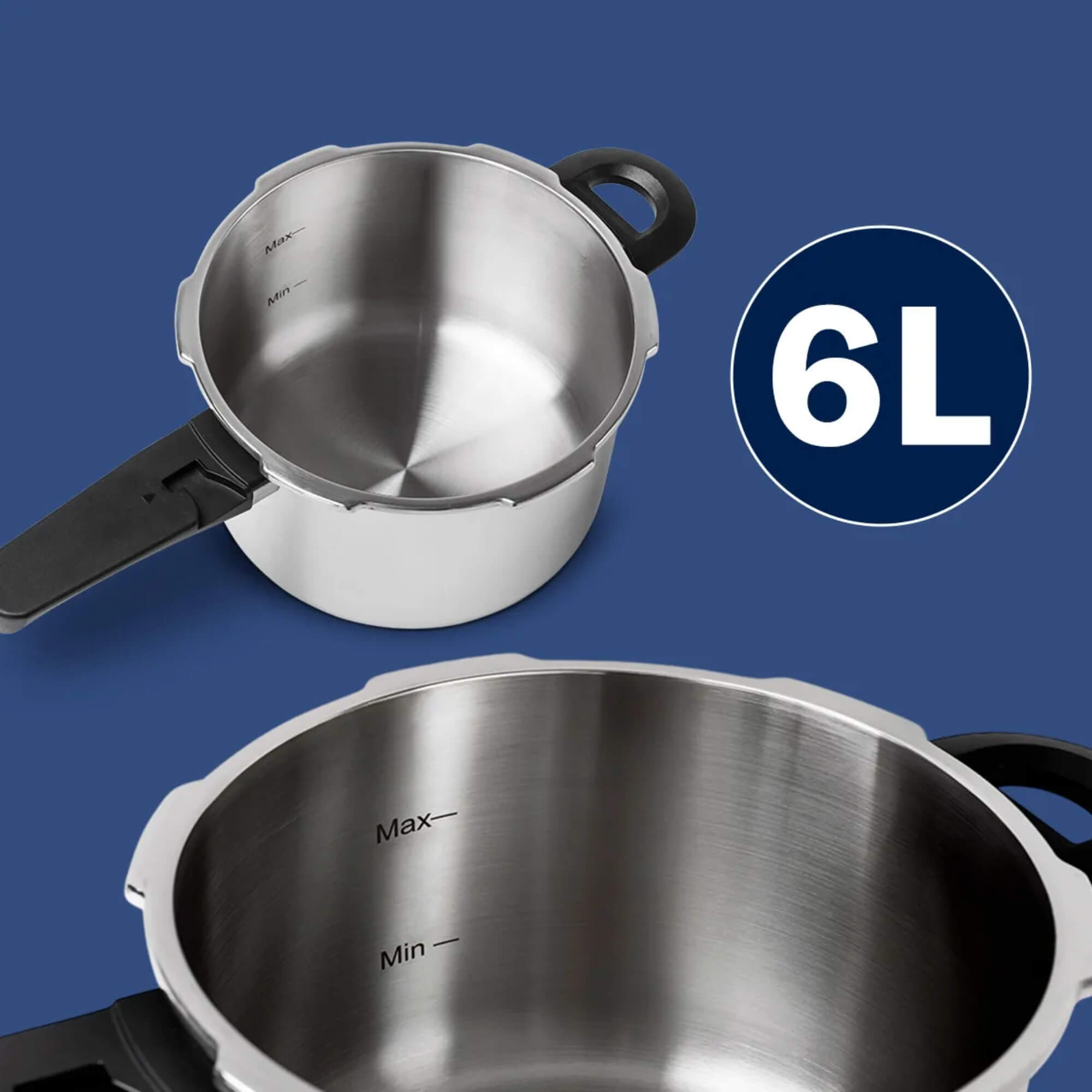 Panela de Pressão Ultra em Aço Inox 6 Litros Ø 22x17 cm Brinox - 4935/101