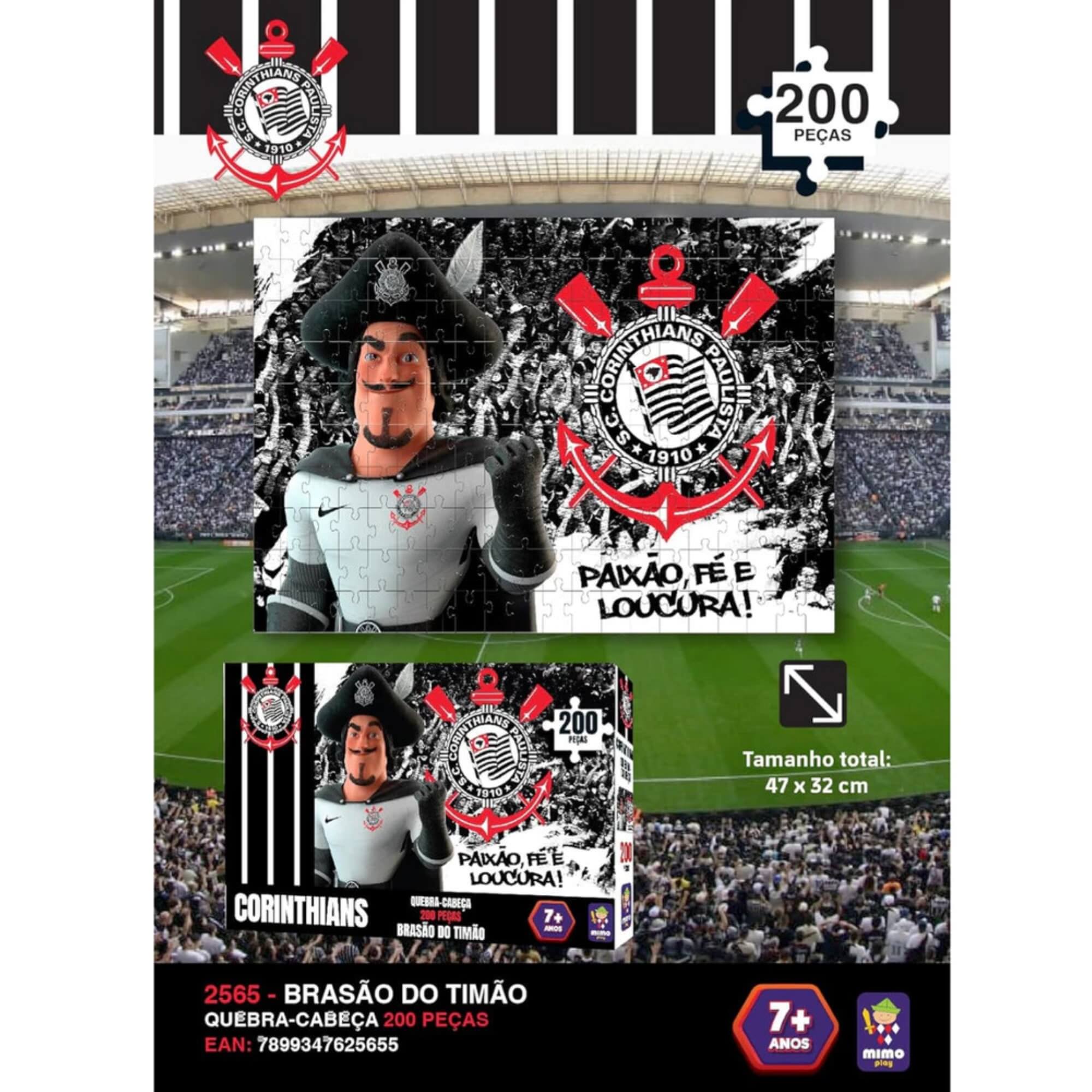 COMP Kit 3 Quebra Cabeças Corinthians Arena + Brasão + Jogadores