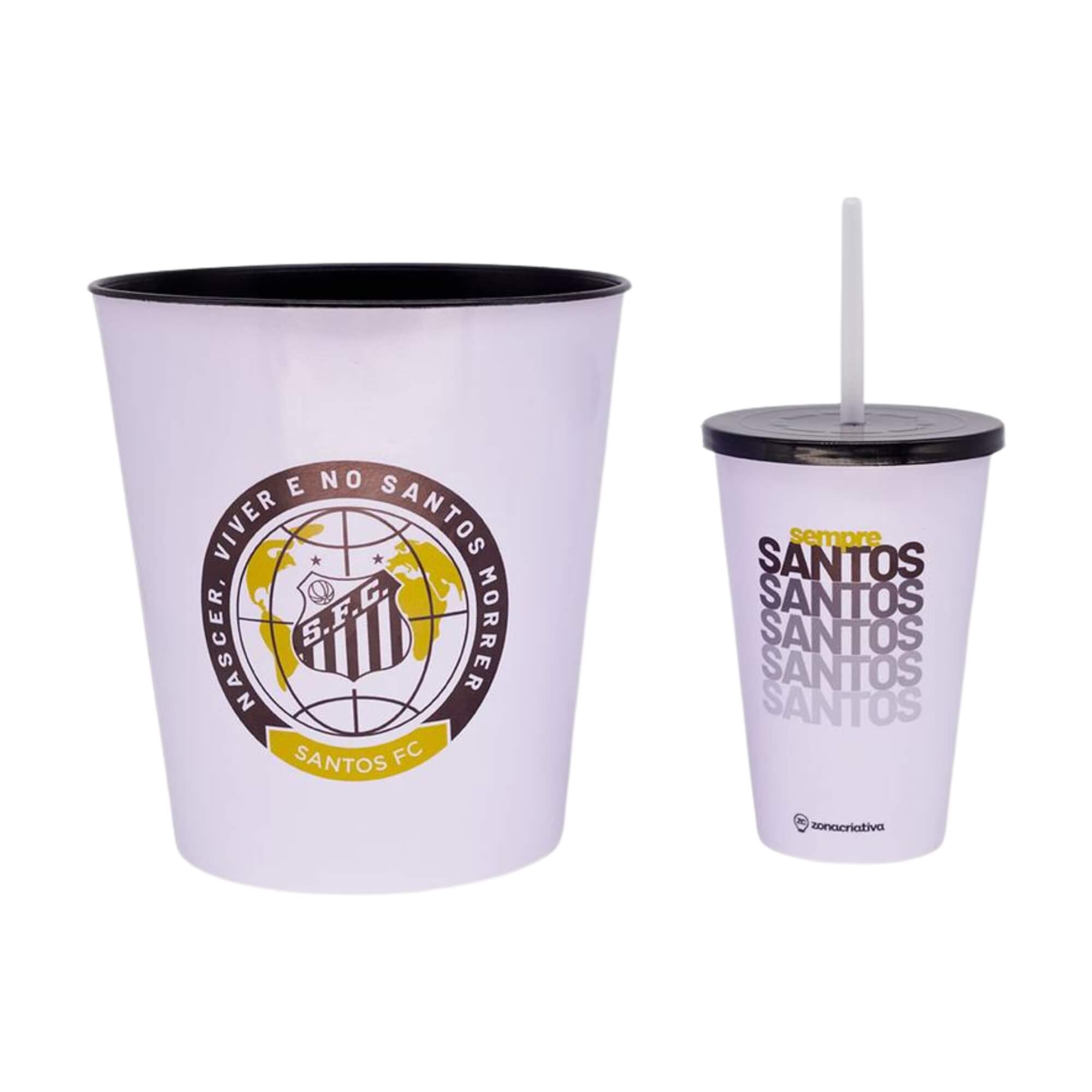Kit Almofada Pipoca Plush Fibra Individual Santos Zona Criativa - 10065628