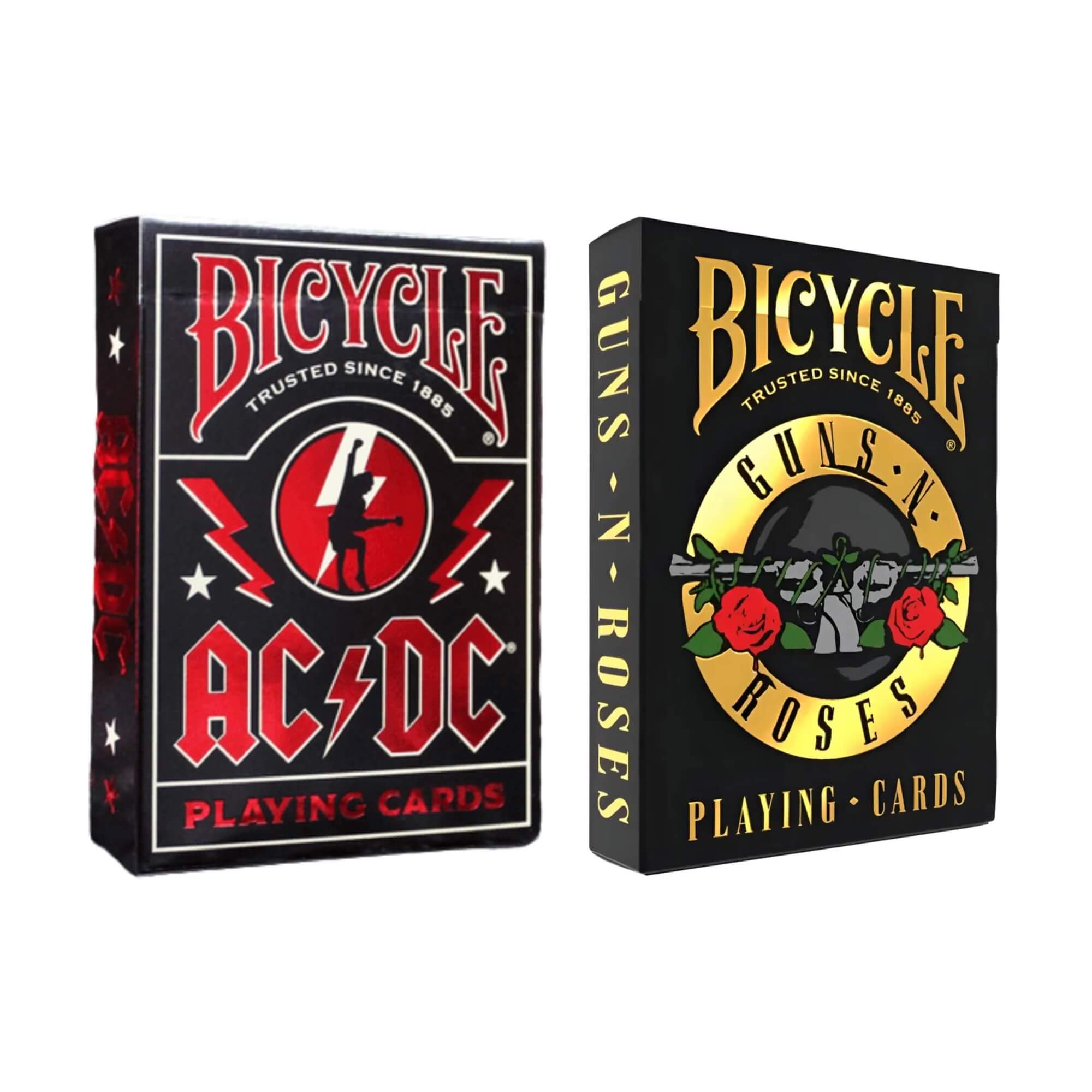 COMP Kit Jogos de Carta Baralhos Bicycle Rock AC/DC + Guns N Roses