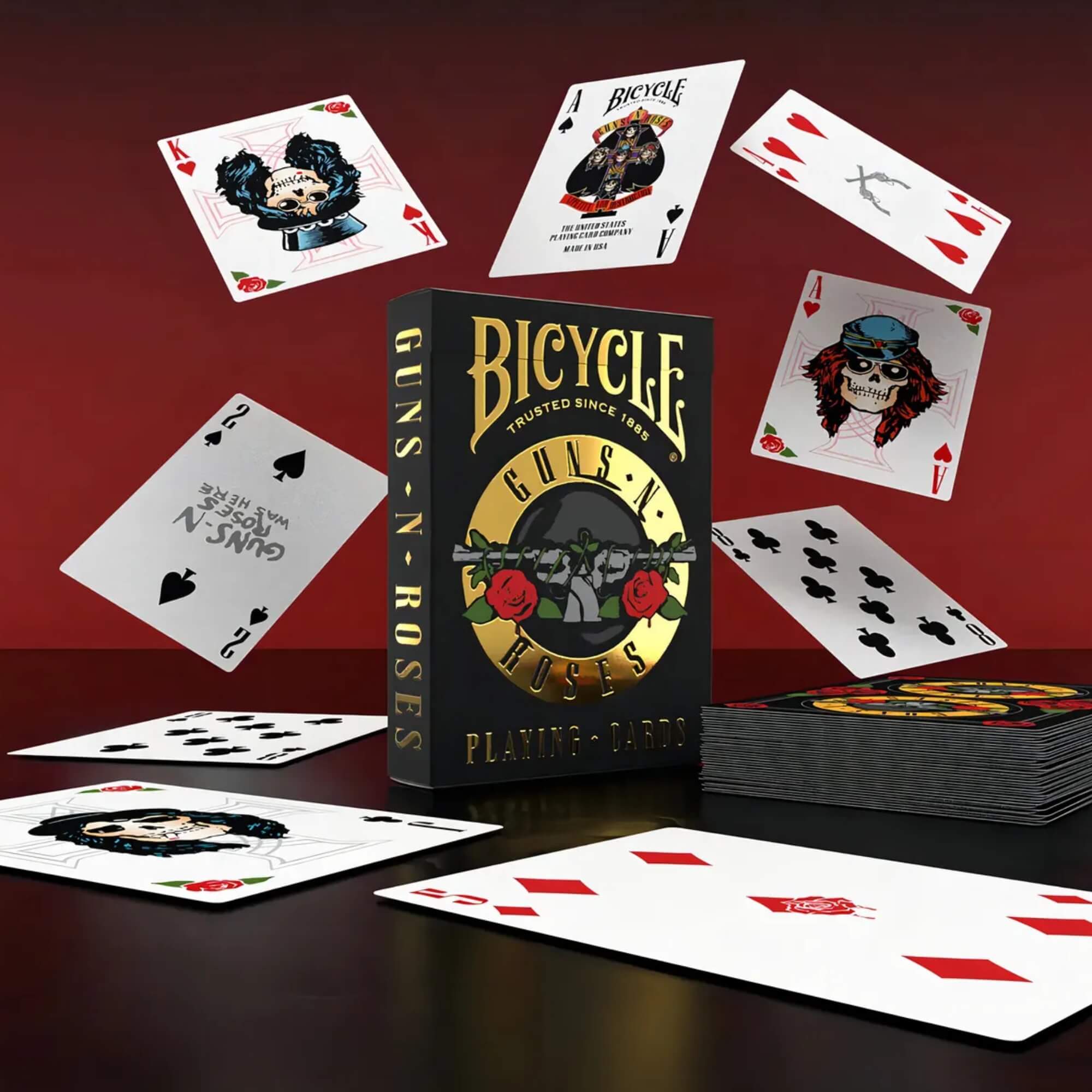 COMP Kit Jogos de Carta Baralhos Bicycle Rock AC/DC + Guns N Roses