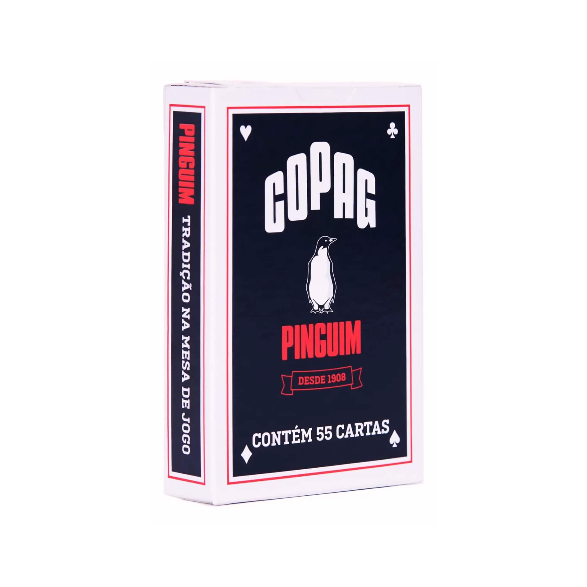Kit 2 Baralhos Pinguim Naipe Convencional Azul e Vermelho (55 Cartas cada Baralho) Copag - 36691