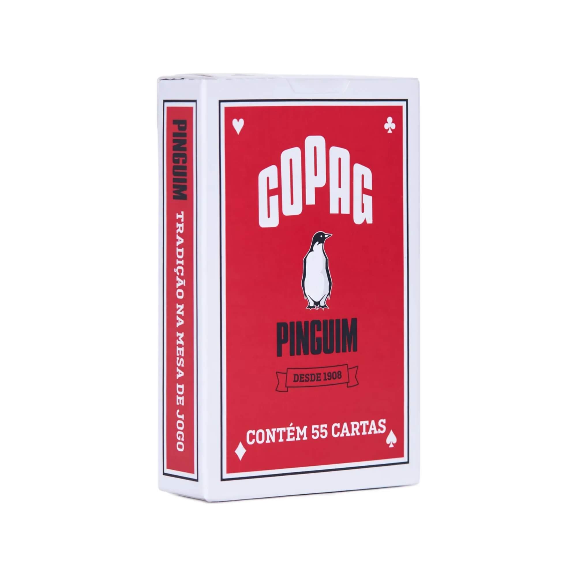 Kit 2 Baralhos Pinguim Naipe Convencional Azul e Vermelho (55 Cartas cada Baralho) Copag - 36691