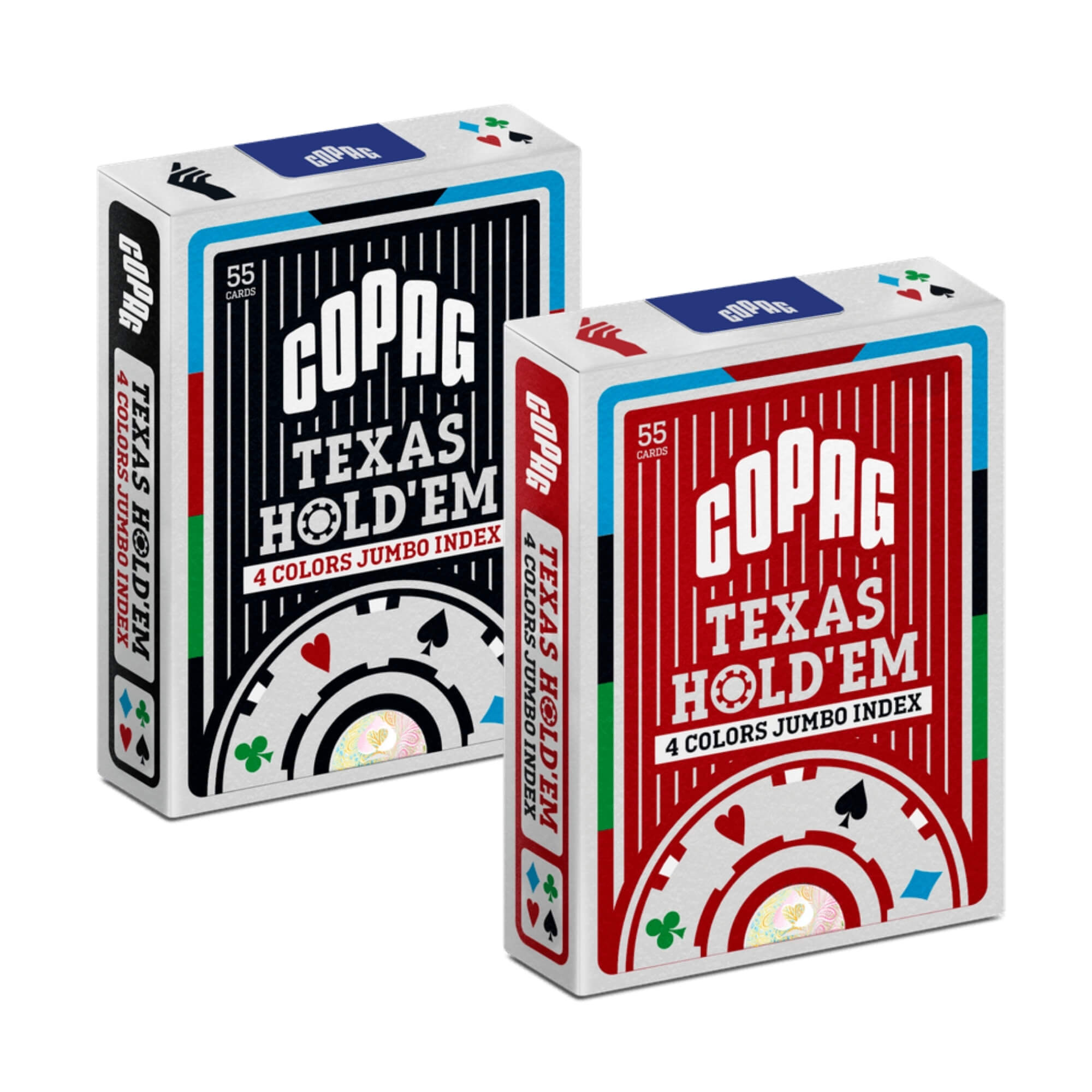 Baralho Texas Hold’em Naipe 4 Cores 55 Cartas (Sortido e Unitário) Copag - 36319