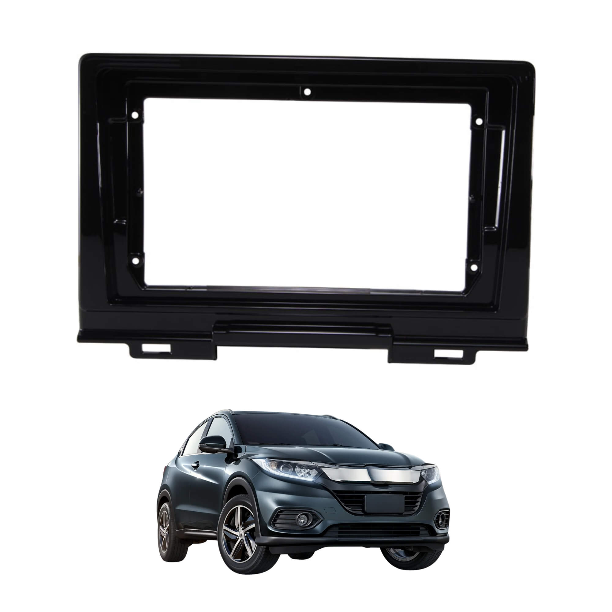 Moldura 9" HR-V 2020 em diante cor Preta Padrão Chinês Expex - EPX9HO017