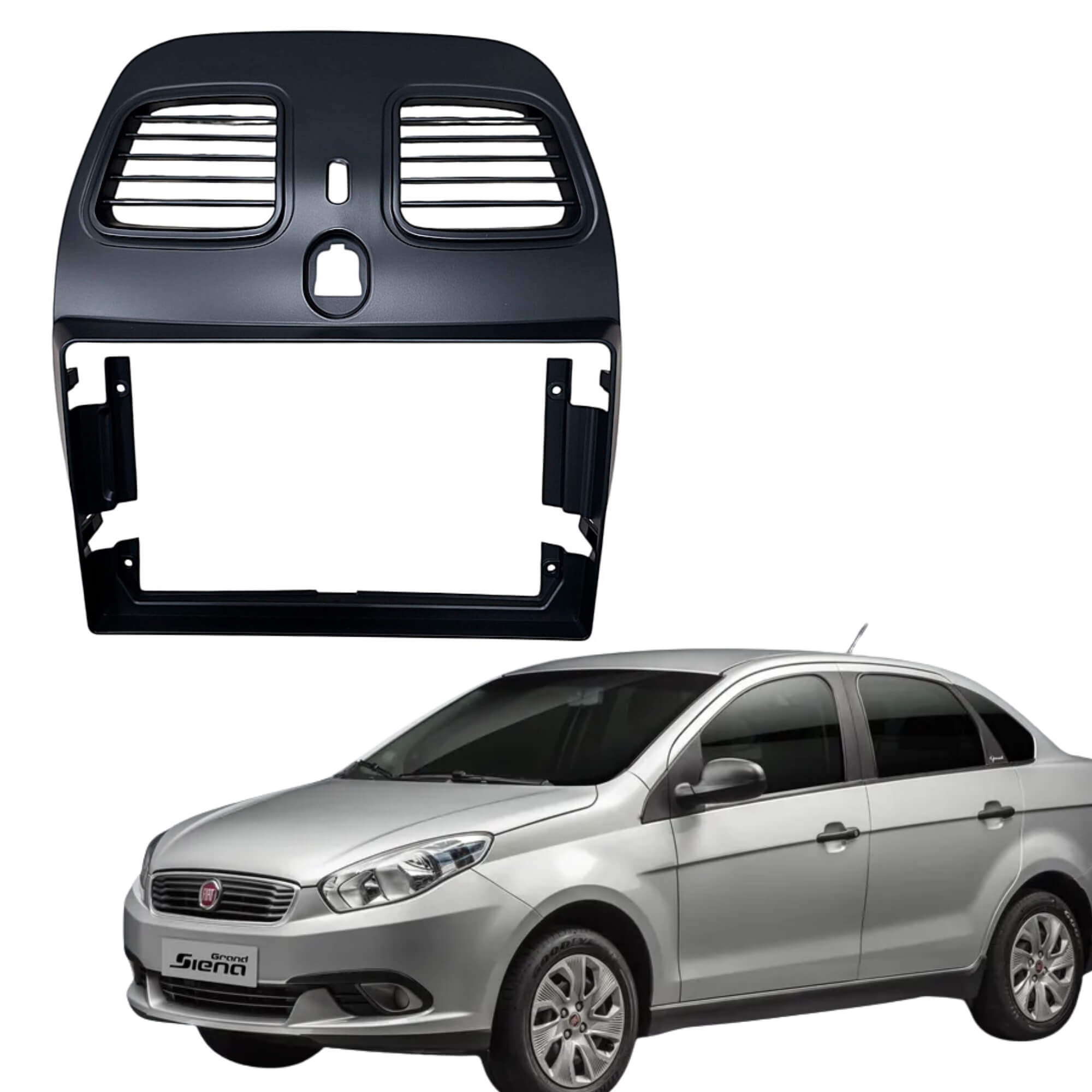 Moldura 9" Preta Fiat Grand Siena 2012 até 2021 Padrão Chinês Expex - EPX9FT025
