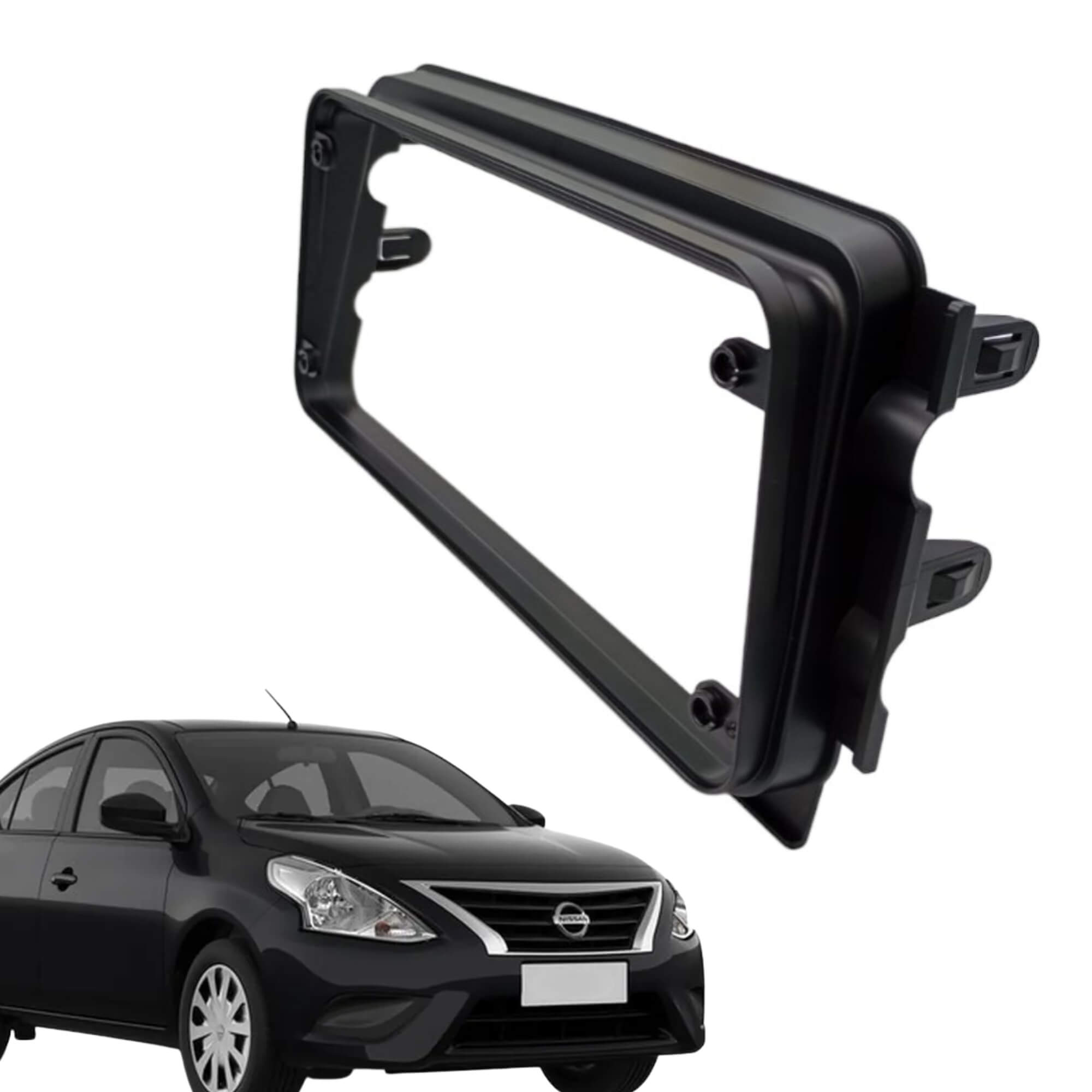 Moldura Nissan Versa 9" de 2020 em Diante Black Piano Padrão Chinês Expex - EPX9NS004