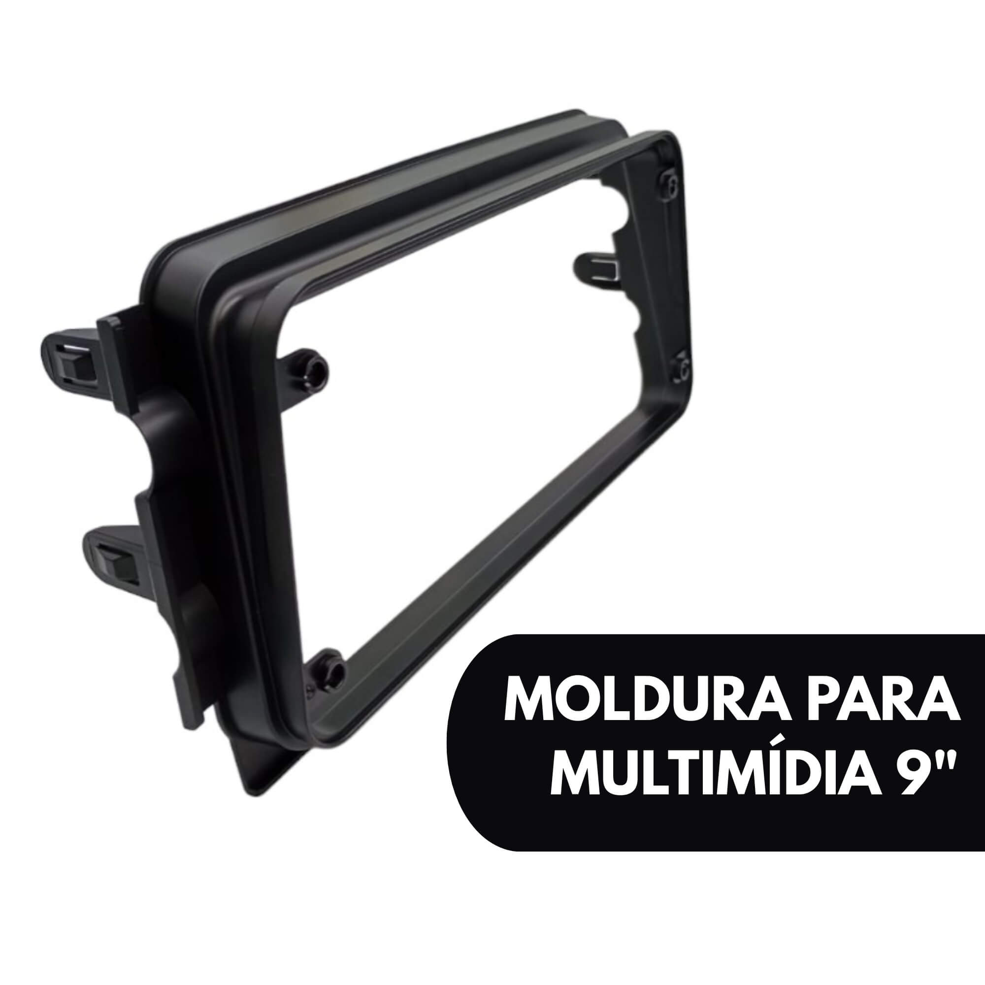 Moldura Nissan Versa 9" de 2020 em Diante Black Piano Padrão Chinês Expex - EPX9NS004