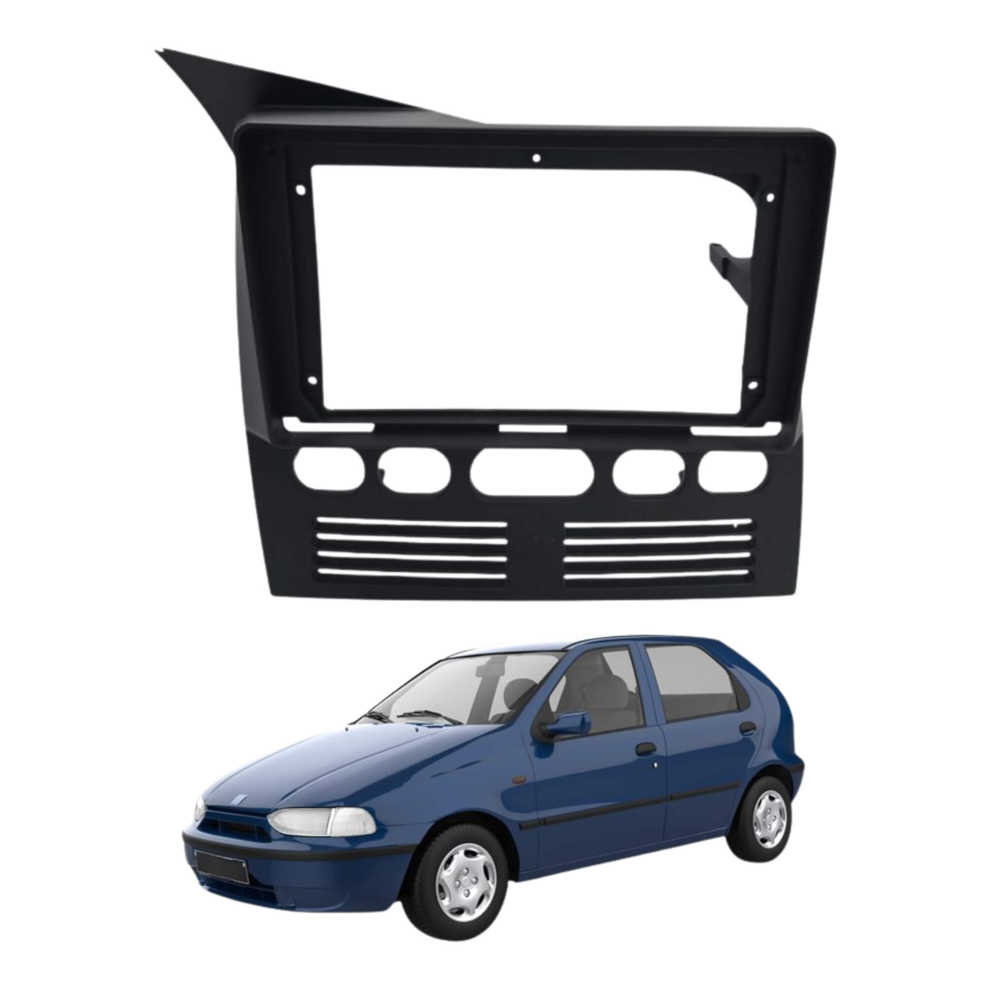 Moldura 9" Fiat Palio G1 1996 a 2003 cor Preto Padrão Chinês Expex - EPX9FT026