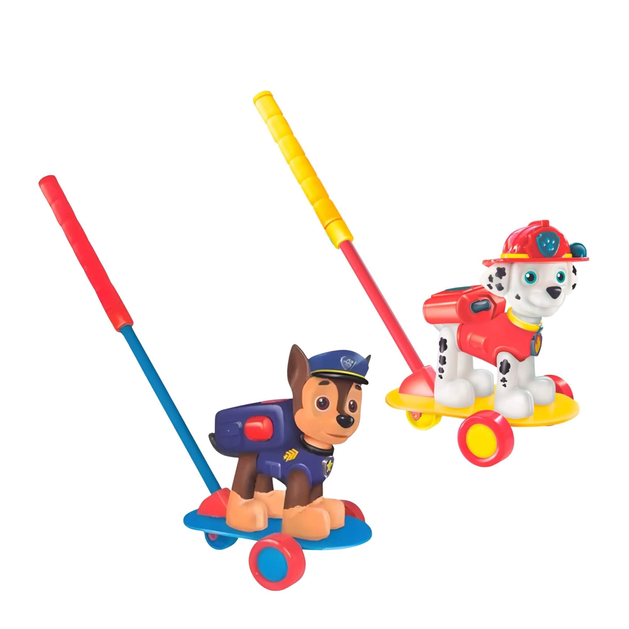 COMP Kit Patrulha Canina - Carrinho de Empurrar c/ Haste Chase e Marshall
