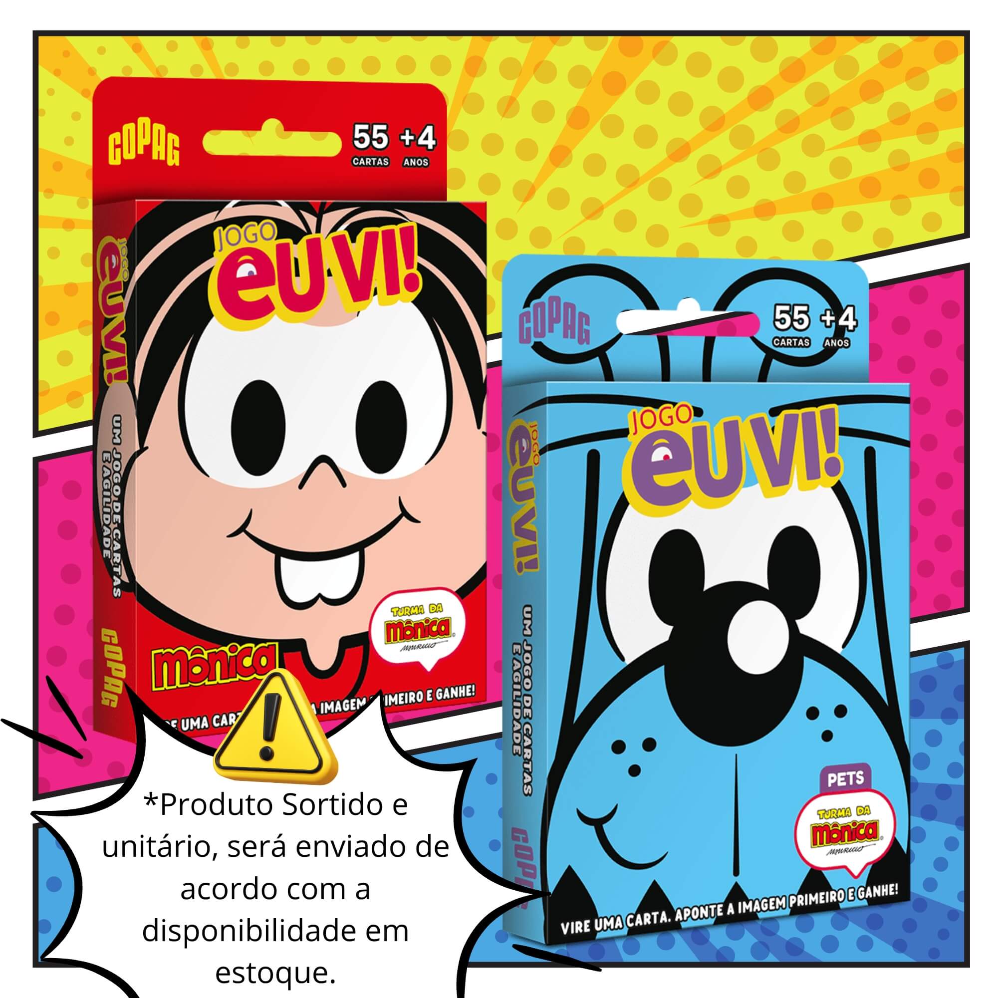 COMP Kit Turma da Mônica: Baralho Turma da Mônica + Jogo Eu Vi! Turma da Mônica Sortido e Unitário