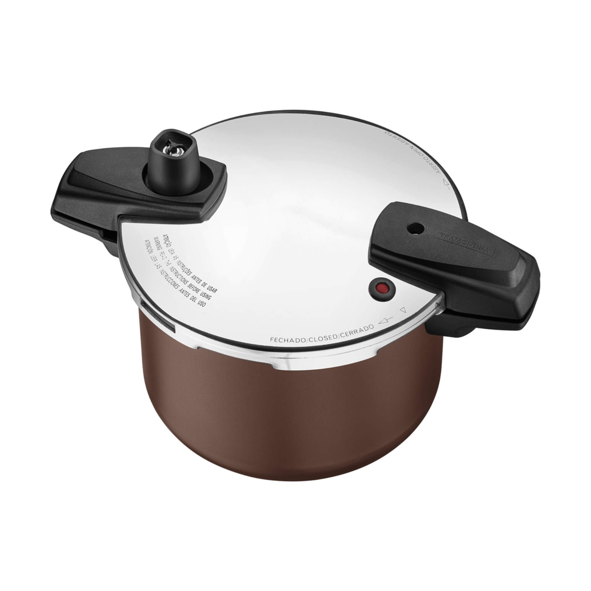 Panela de Pressão Arizona Induction Antiaderente Mocaccino 20 cm 4,5 L Tramontina - 20560320