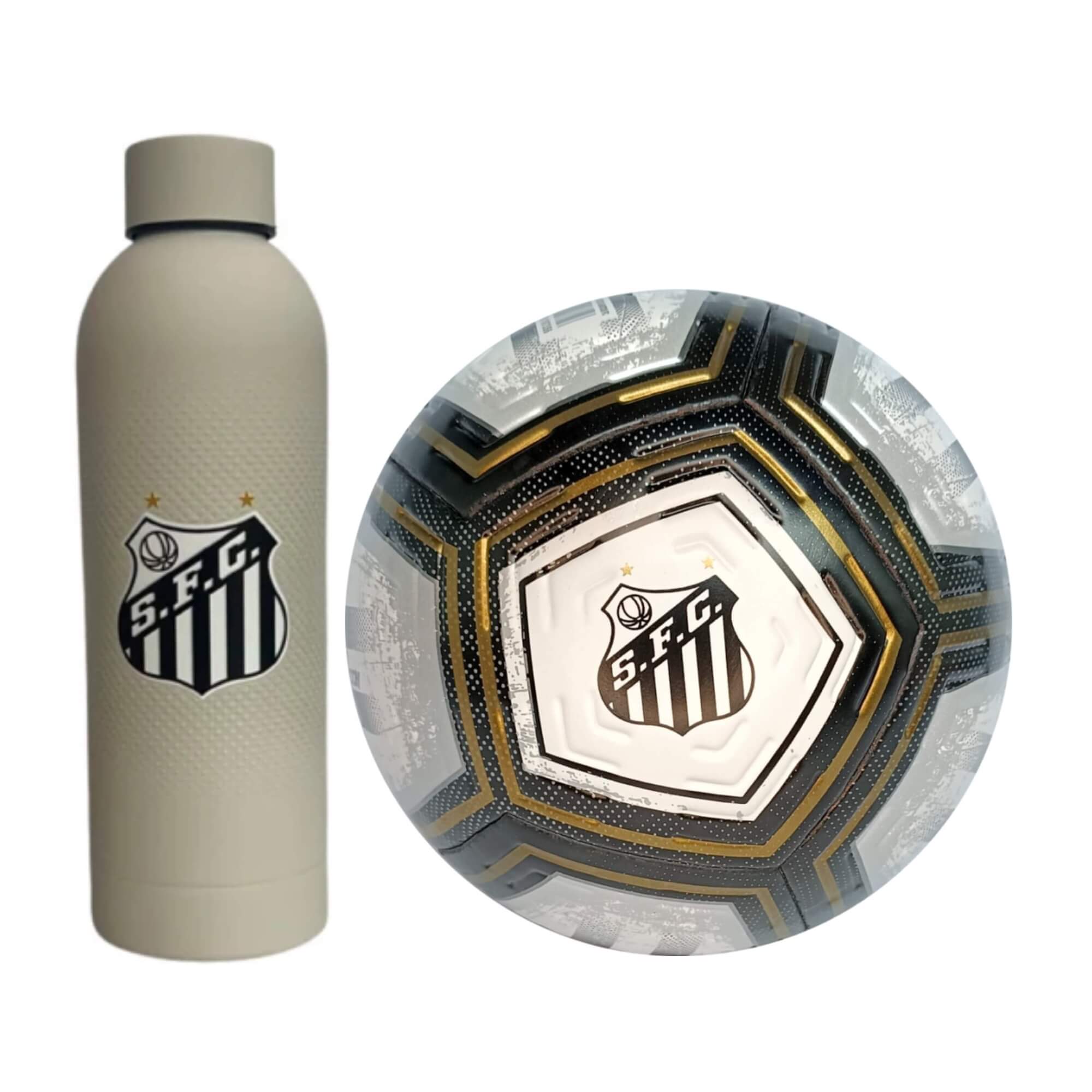 Kit Santos FC - Garrafa Térmica Max 500ml + Bola Nº 5 Pró